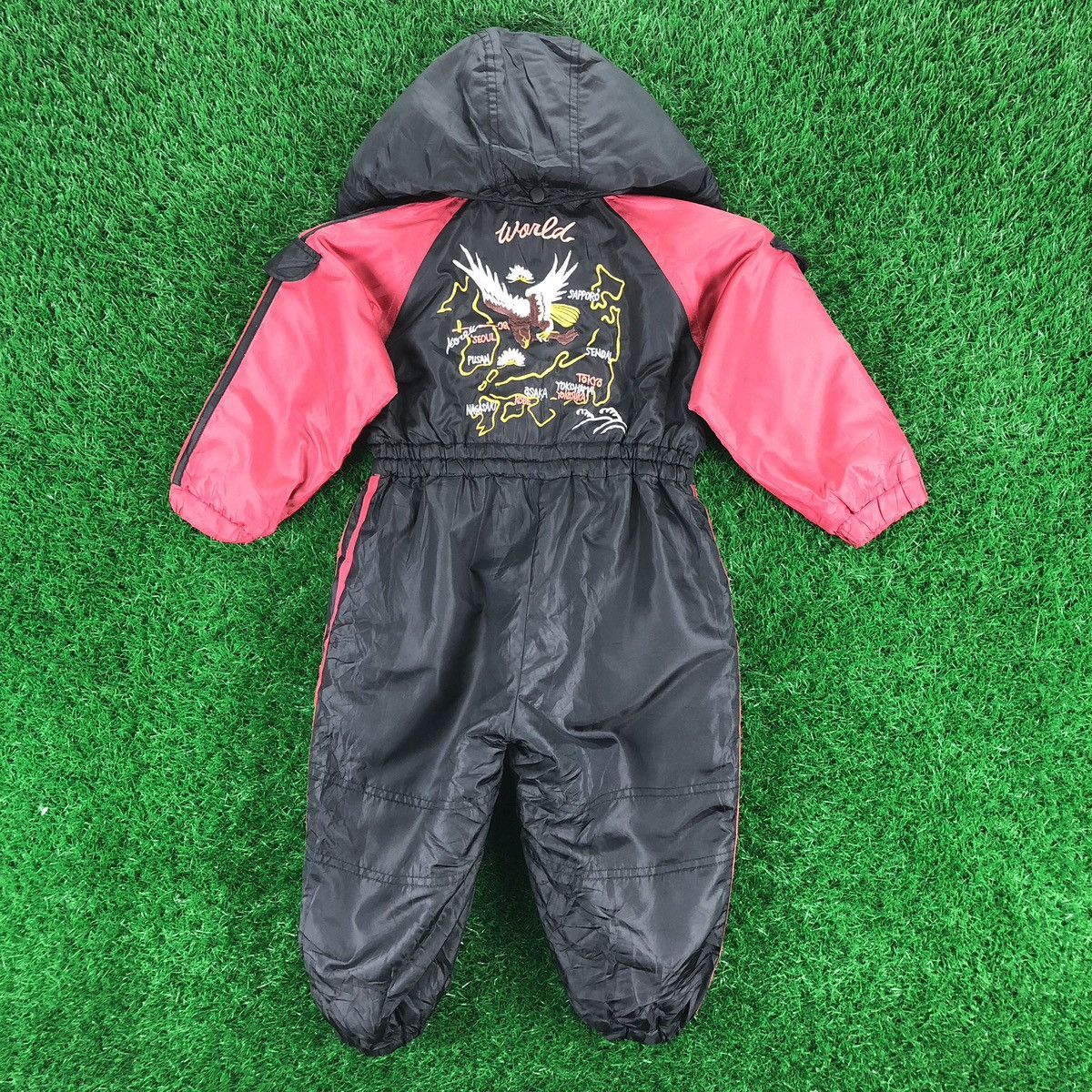 Japanese Brand Vintage 90's Coverall Sukajan Embroidered Japan Maps For Kid Size US 26 / EU 42 - 4 Thumbnail