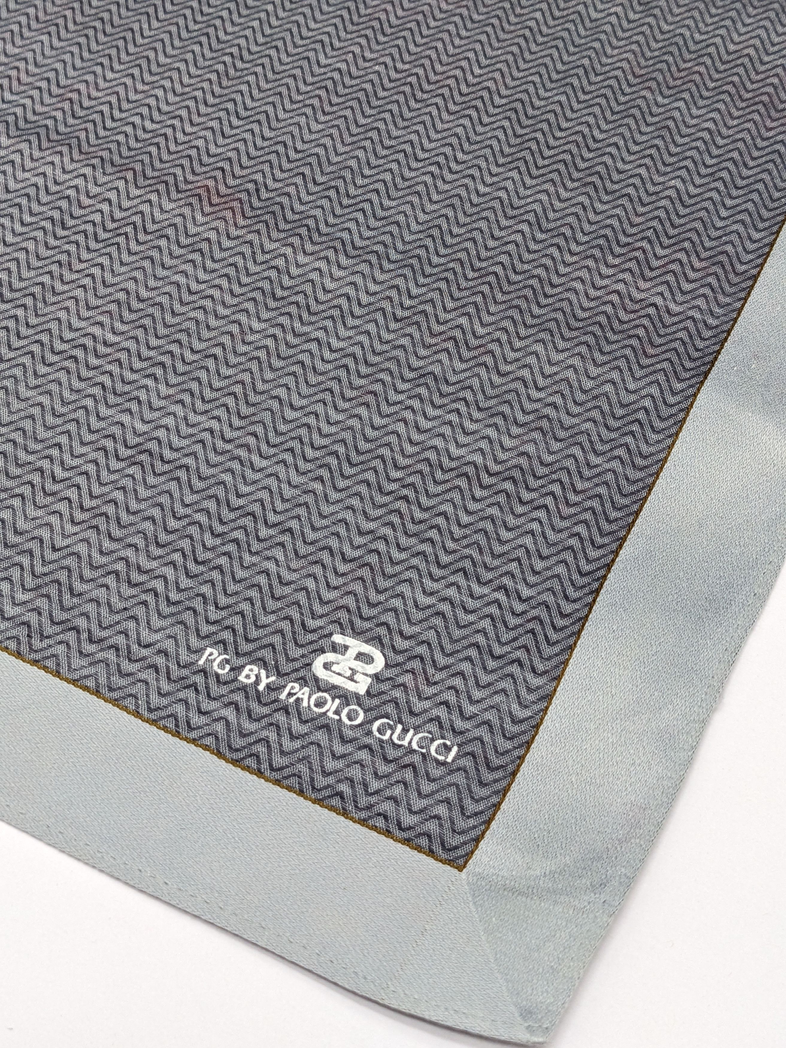 Paolo Gucci Paolo Gucci Designer Handkerchief Grey Geometric Pattern Size ONE SIZE - 2 Thumbnail
