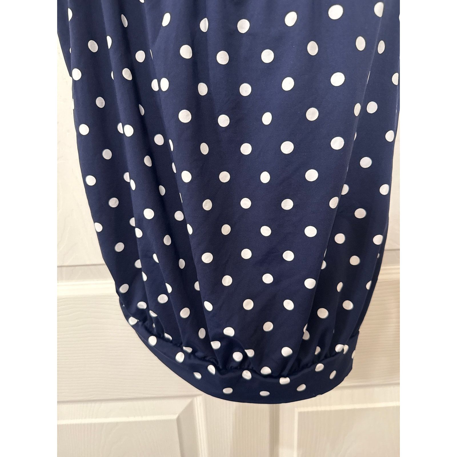 Lands' End NWOT Lands End Blouson Tankini Top Deep Sea Polka Dot,12P Size ONE SIZE - 3 Thumbnail
