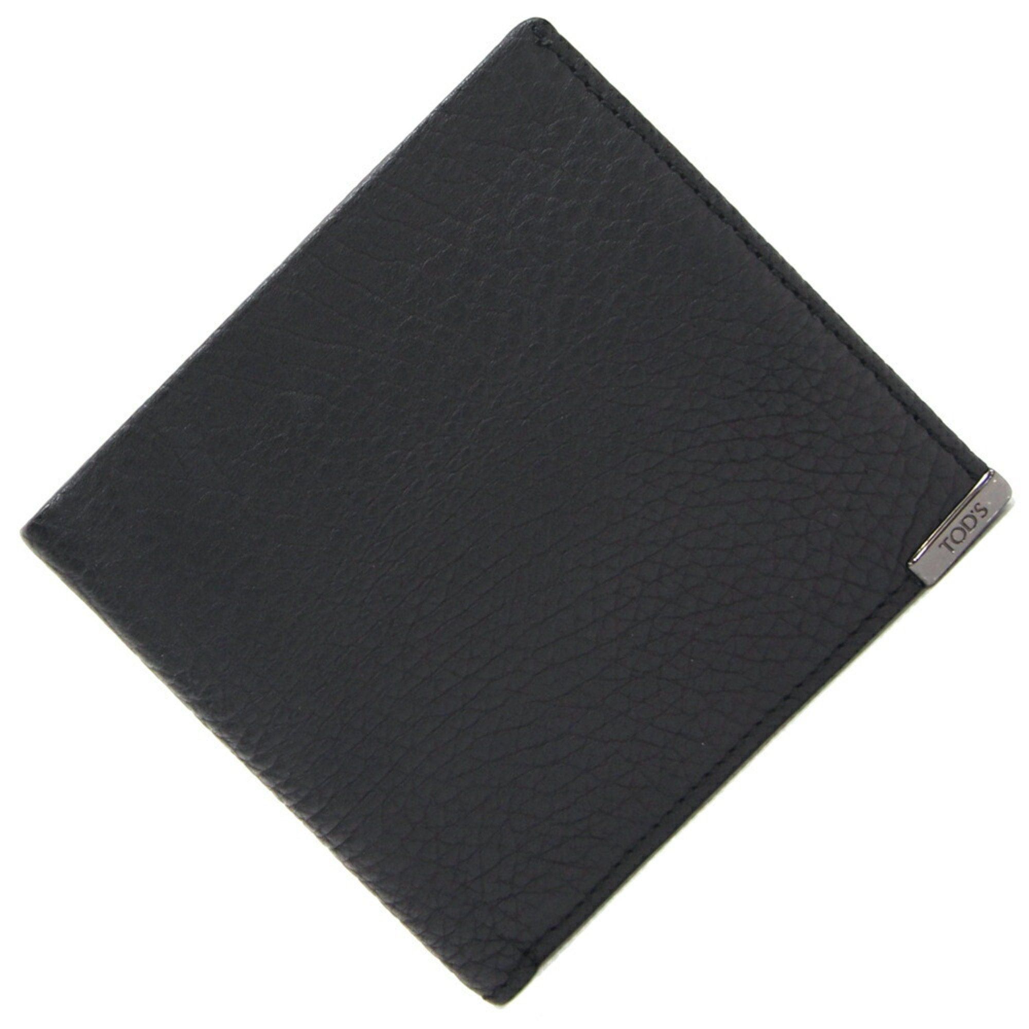 image of Tods Tod's Bi-Fold Wallet Black Leather Compact Men's
