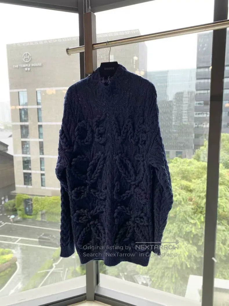 Loewe Loewe Wool Classic Cable Logo Blue Sweater Size XS / US 0-2 / IT 36-38 - 2 Thumbnail