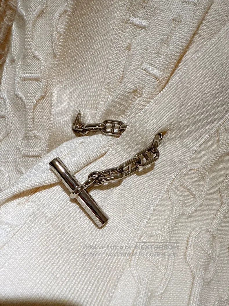 Hermes Hermes Pig Nose Button Jacquard Knit Long Cardigan Size XS / US 0-2 / IT 36-38 - 9 Thumbnail