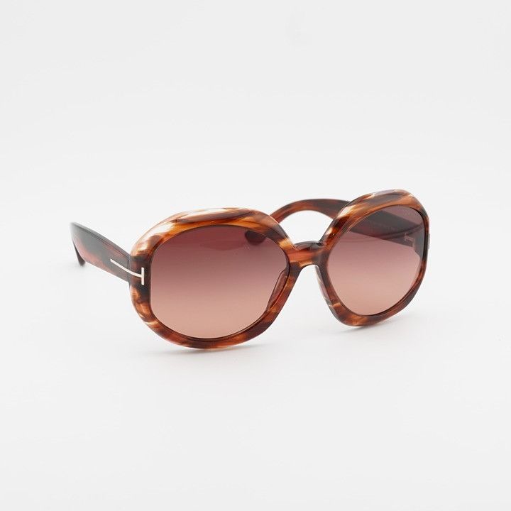 Tom Ford Tom Ford Georgia-02 FT1011 55F Sunglasses Havana Round Frame Size ONE SIZE - 5 Thumbnail