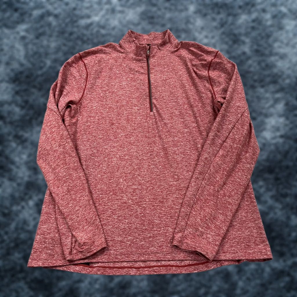 Lululemon Lululemon Jacket Mens Large Red Heather 1/4 Zip Surge Pullover Logo Activewear Shirt Size US L / EU 52-54 / 3 - 1 Thumbnail