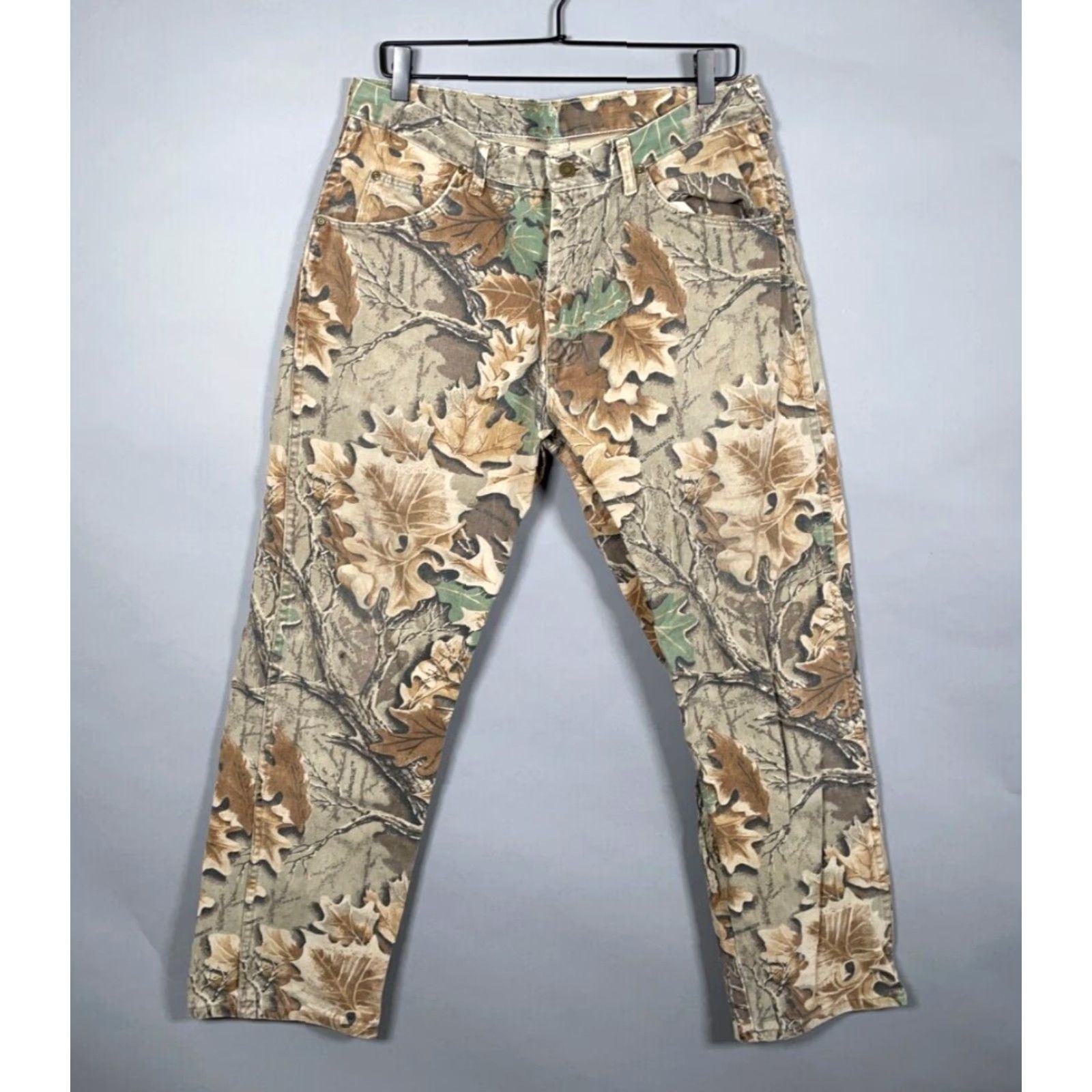 Wrangler VINTAGE 90s Wrangler Men's Jeans Camouflage Camo Straight Fit US Made 35x29 Size US 35 - 2 Thumbnail