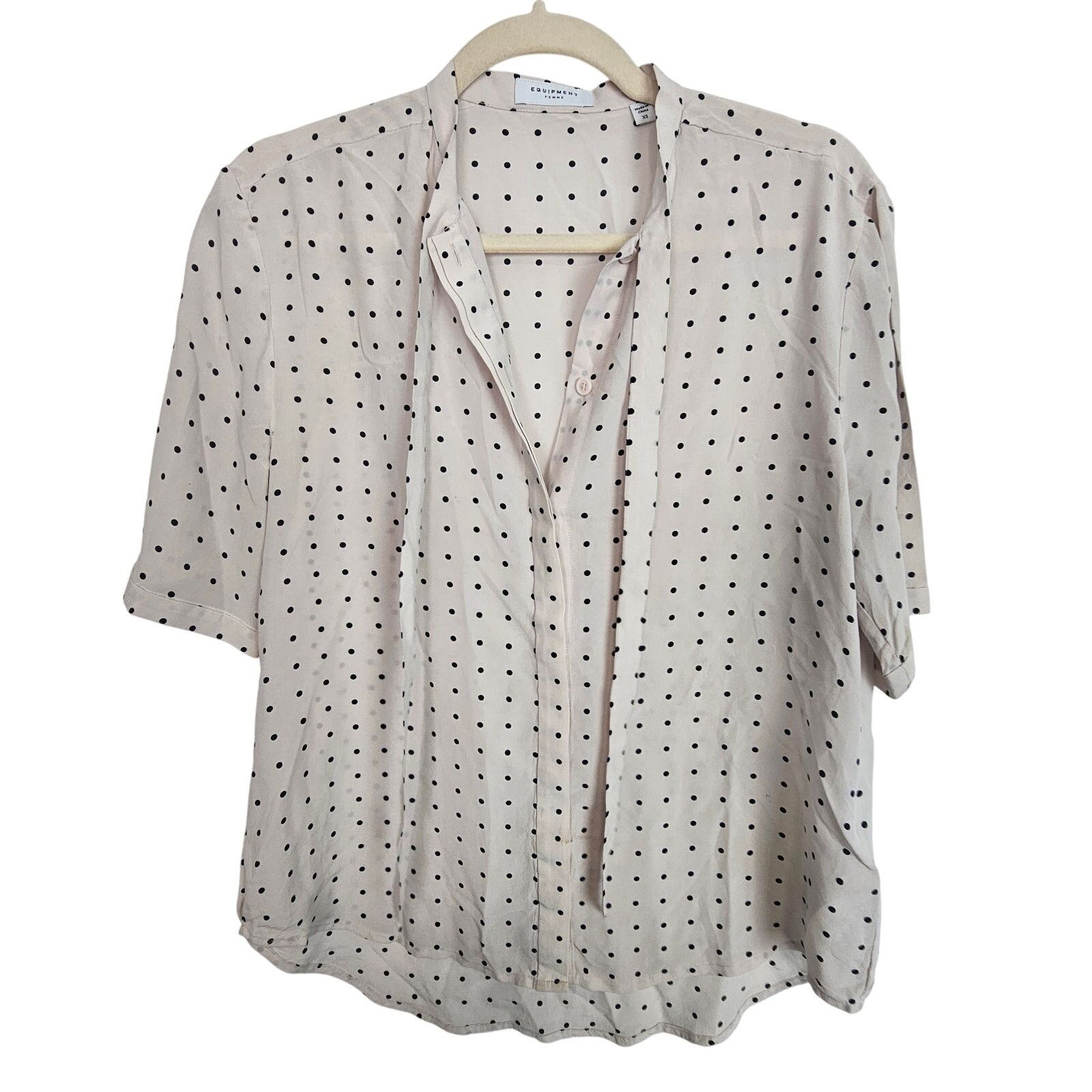 Equipment Equipment Womens Silk Blouse Polka Dot Classic Quiet Luxury Size XS / US 0-2 / IT 36-38 - 1 Thumbnail