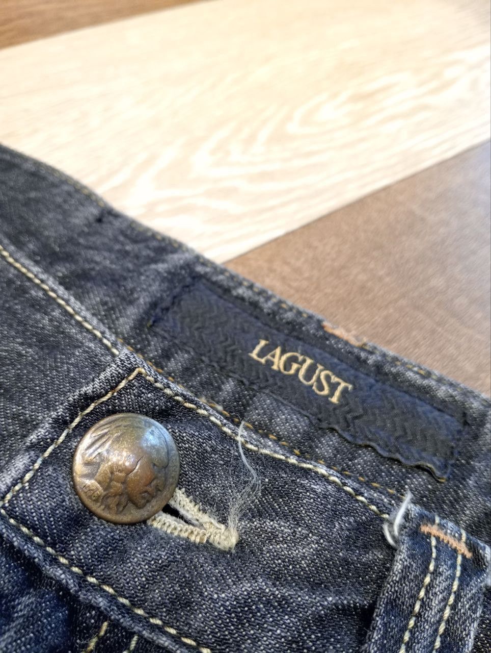 If Six Was Nine JAPANESE LAGUST FLARED DISTRESSED WASHED DENIM JEANS Size US 32 / EU 48 - 7 Thumbnail