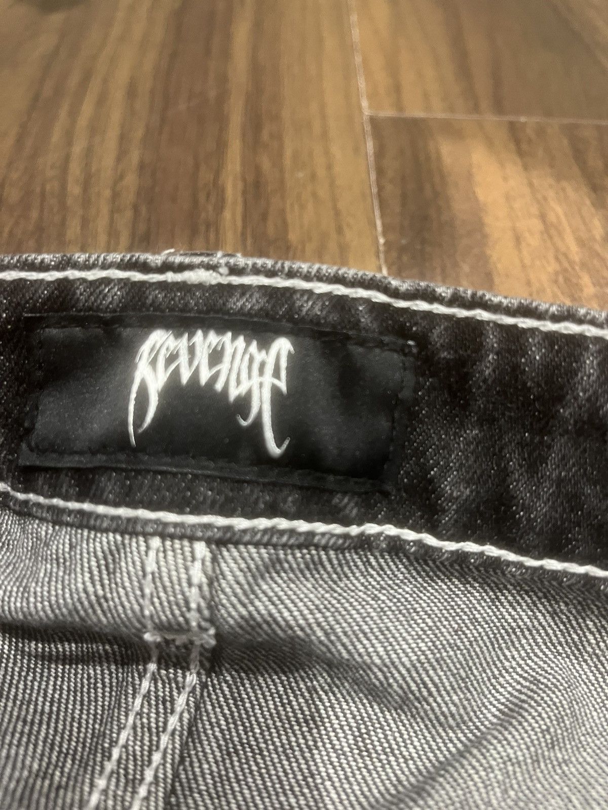 Revenge Spike cross embroidered Revenge jeans - dark grey Size US 30 / EU 46 - 4 Thumbnail
