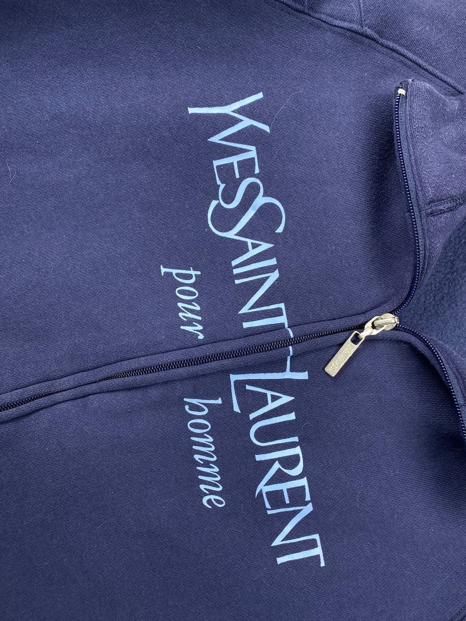 Yves Saint Laurent Yves Saint Laurent Sweatshirt Zip Up Jacket YSL 90s Big Logo Size US XL / EU 56 / 4 - 4 Thumbnail