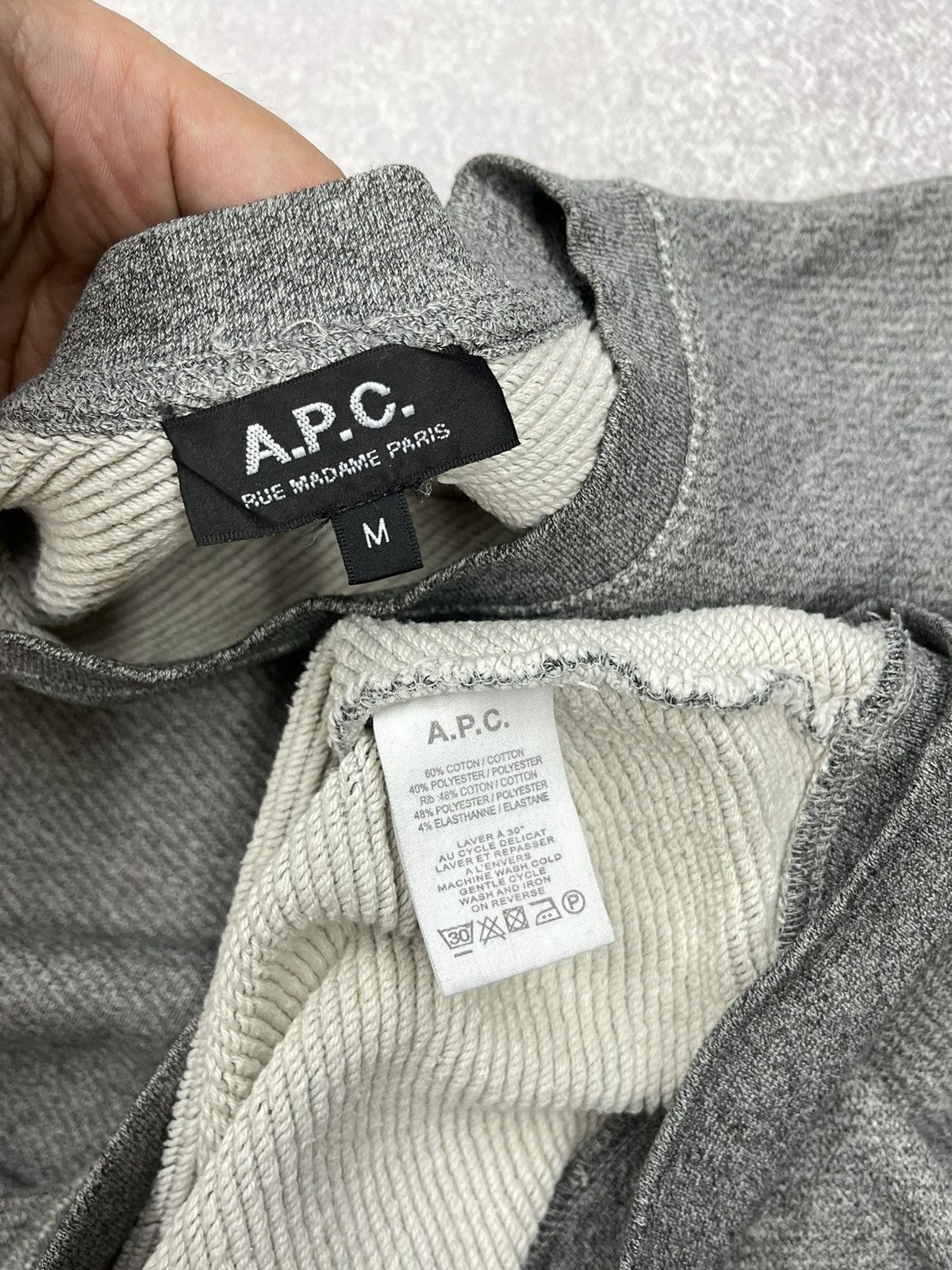 A.P.C. Mens APC Rue Madame Paris Grey Sweatshirt Size US M / EU 48-50 / 2 - 5 Thumbnail