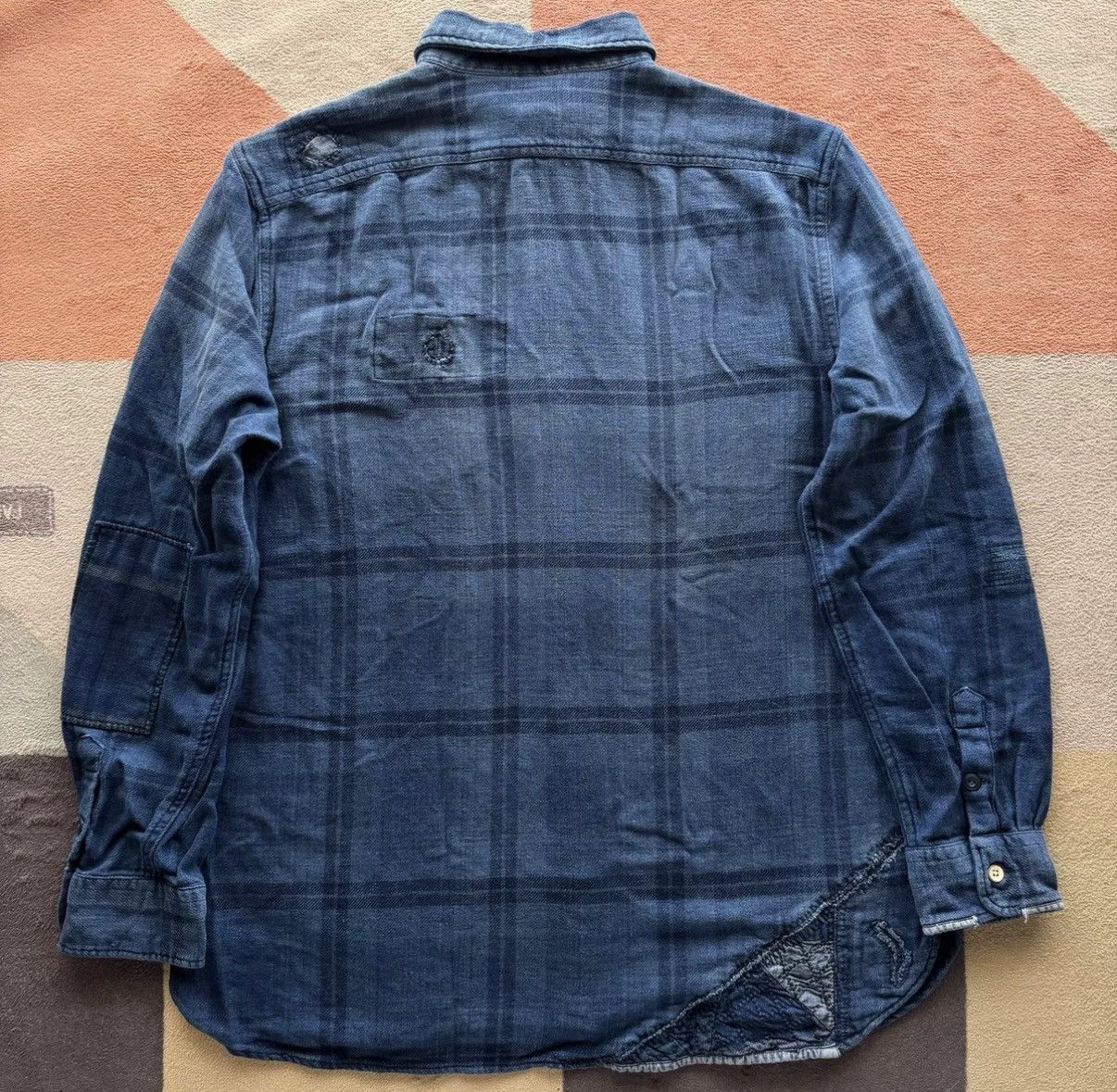 Polo Ralph Lauren Ralph Lauren Polo RL Indigo Sashiko Patch Shirt K22 Size US XL / EU 56 / 4 - 2 Thumbnail