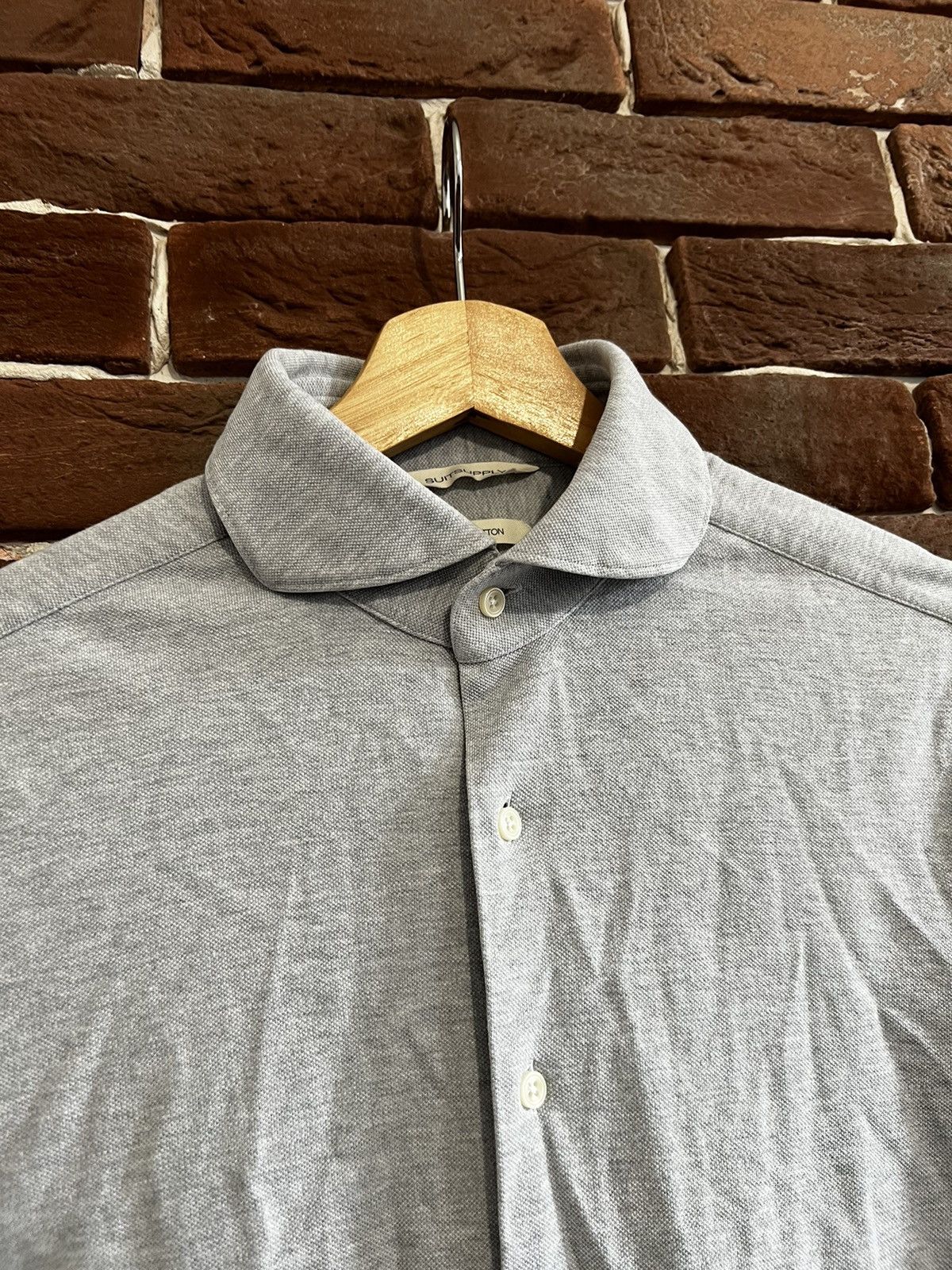 Suitsupply Suitsupply Extra Slim Fit Knitted Button Shirt Size 38 Size US S / EU 44-46 / 1 - 3 Thumbnail