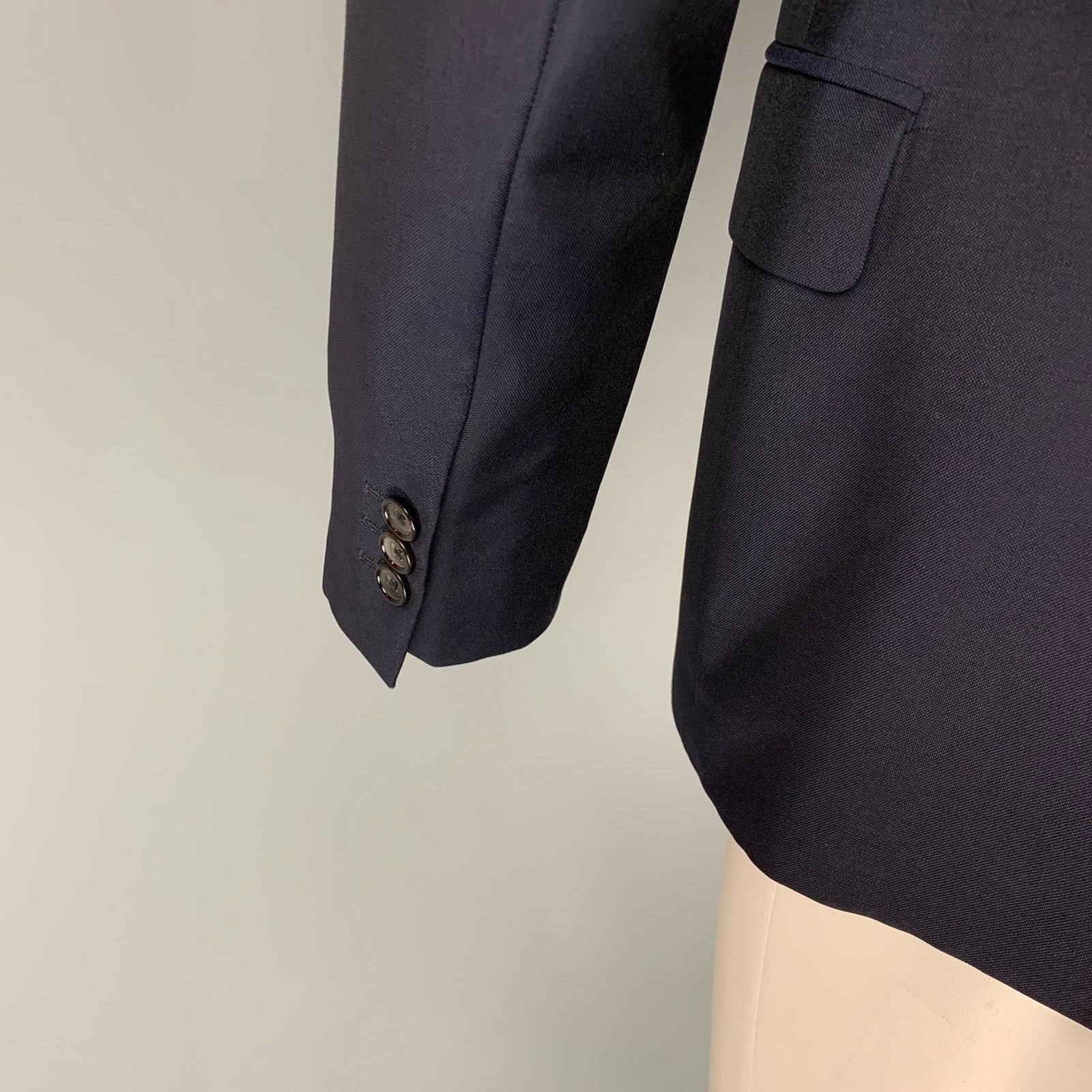 Alexander McQueen Size 42 Navy Wool Mohair Notch Lapel Sport Coat Size 42R - 4 Thumbnail