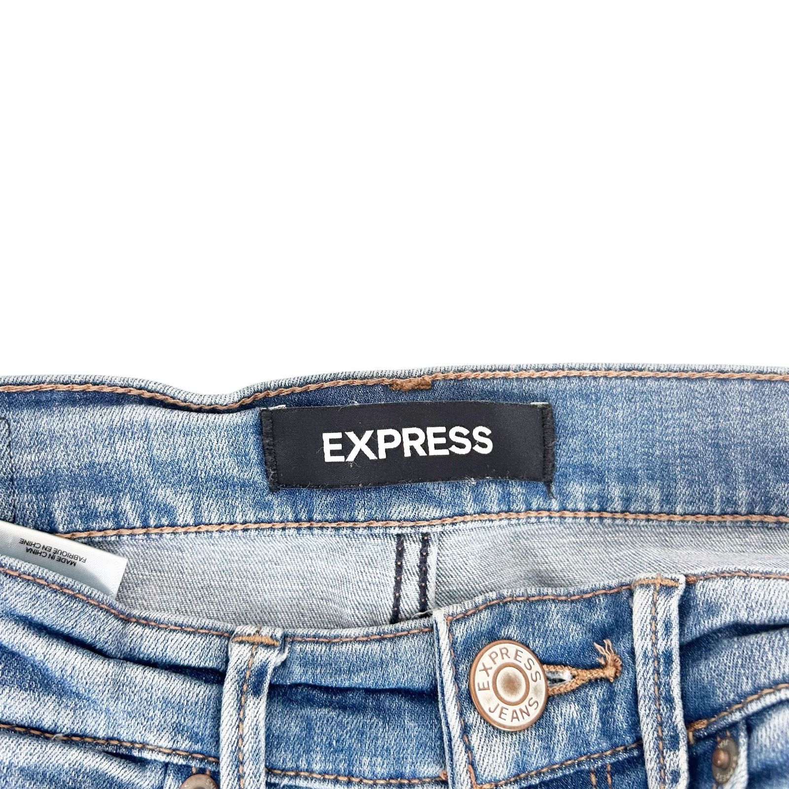 Express Express Distressed Mid Rise Ankle Legging Jeans Sz 2S Size 26" / US 2 / IT 38 - 2 Thumbnail