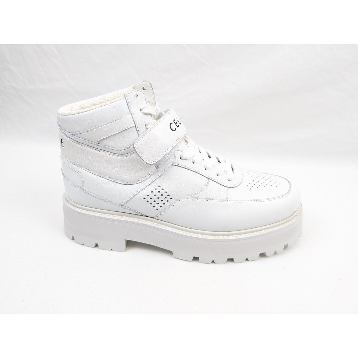 o1rshd1 Calfskin High Sneaker W/ Scratch in Optic White