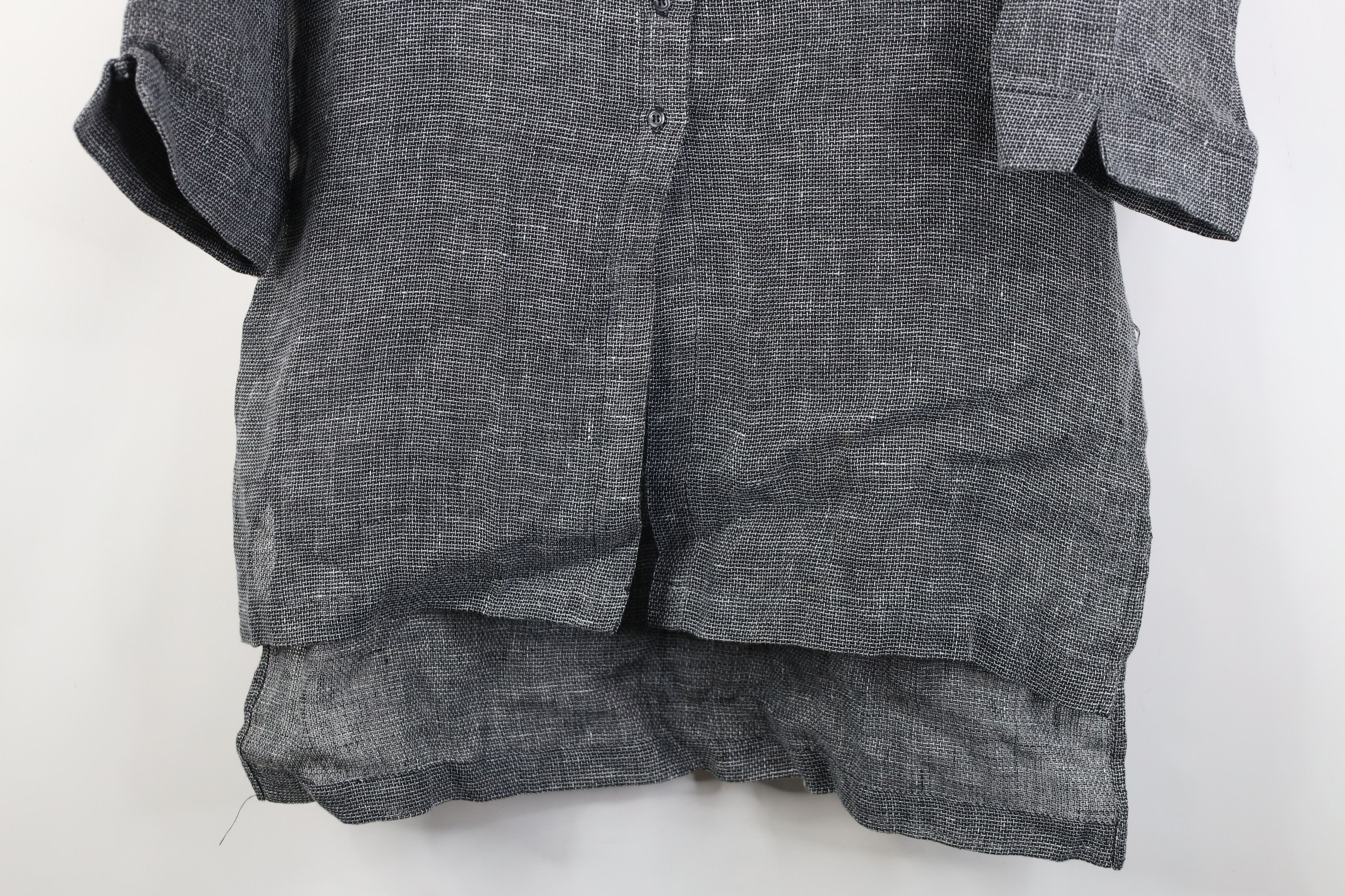 Vintage Vintage 90s Lagenlook Linen Weave Collared Button Shirt USA Size M / US 6-8 / IT 42-44 - 3 Thumbnail
