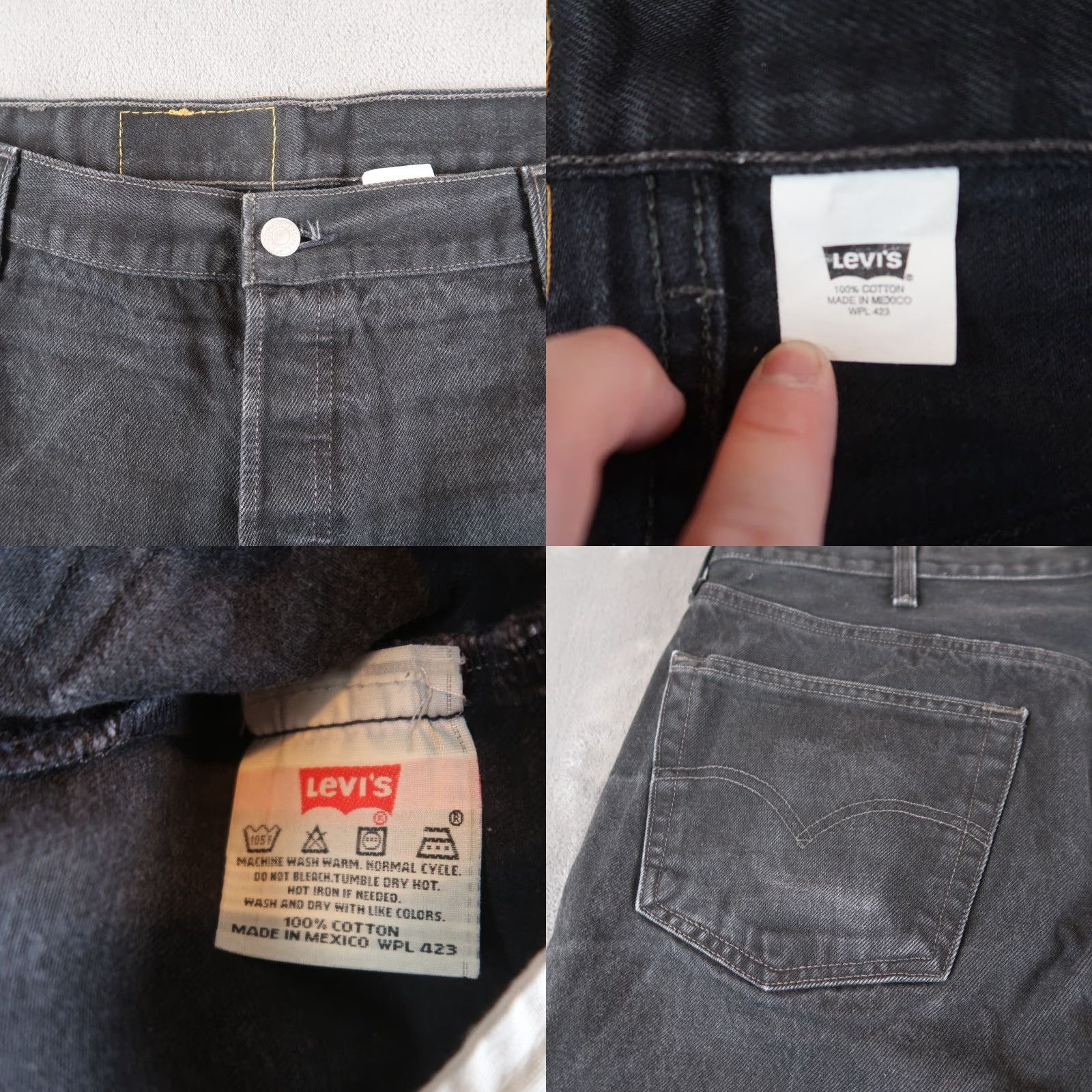 Levi's VINTAGE Levi's 501 Jeans Size 42x32 Straight Denim Black Mens 2000s USA Size US 42 / EU 58 - 8 Thumbnail