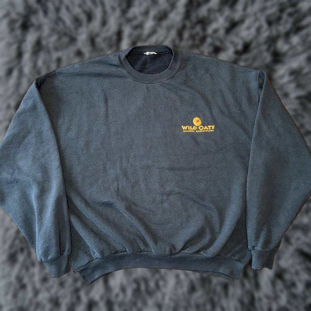 Vintage VTG Wild Oats Natural Marketplace Employee Team Member Crewneck Sweatshirt Large Mens Black Graphic Print Size US L / EU 52-54 / 3 - 1 Thumbnail