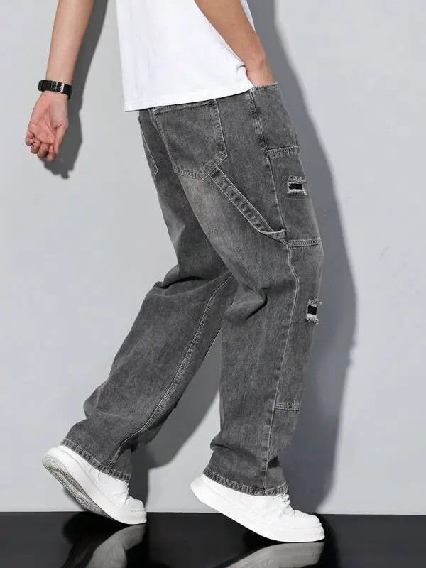 Japanese Brand Isshiki x Man Distressed Straight loose fit cargo jeans Size US 32 / EU 48 - 7 Thumbnail