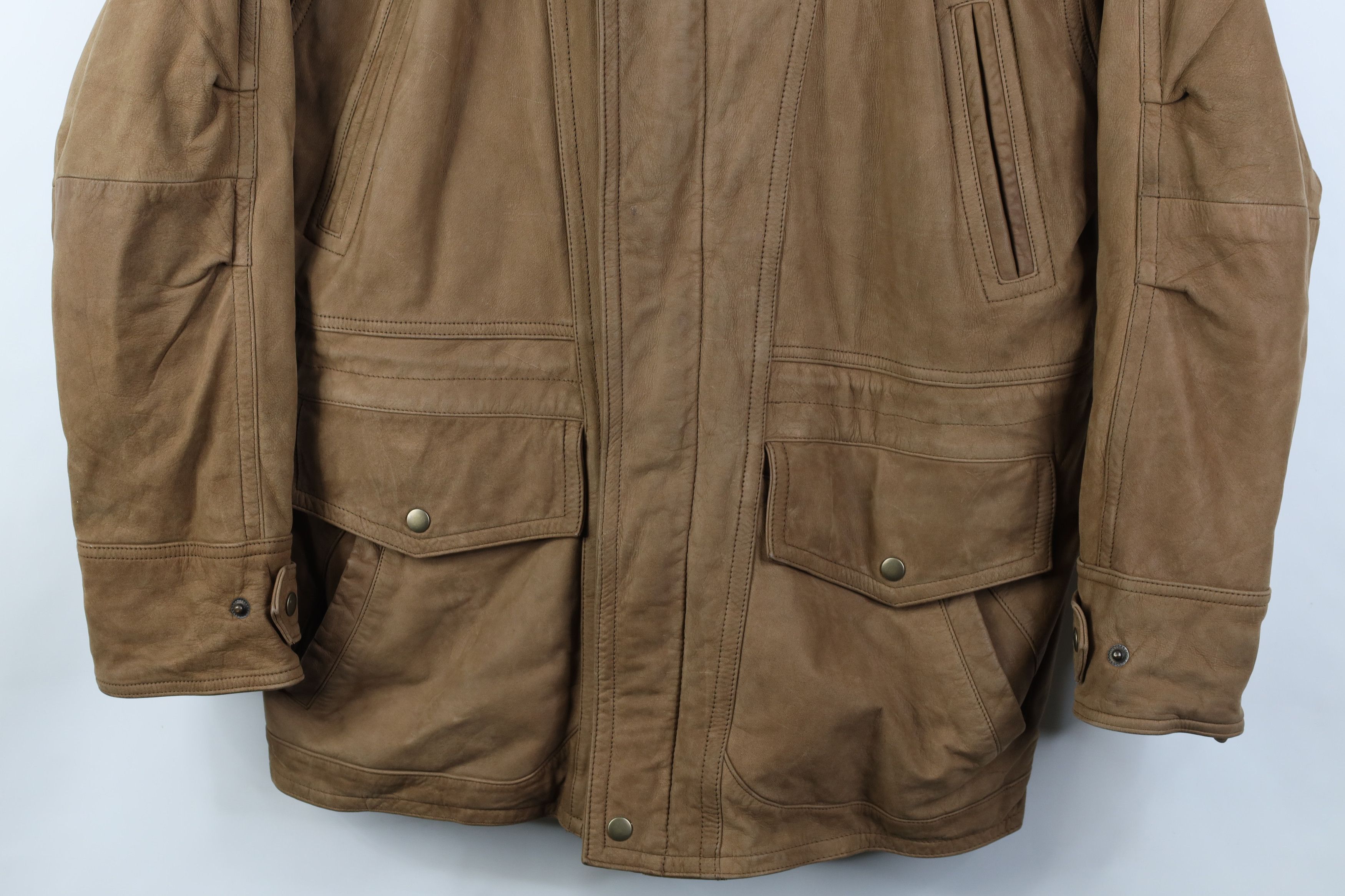 Vintage Vintage 90s Streetwear Lined Suede Leather Chore Barn Jacket Size US L / EU 52-54 / 3 - 3 Thumbnail