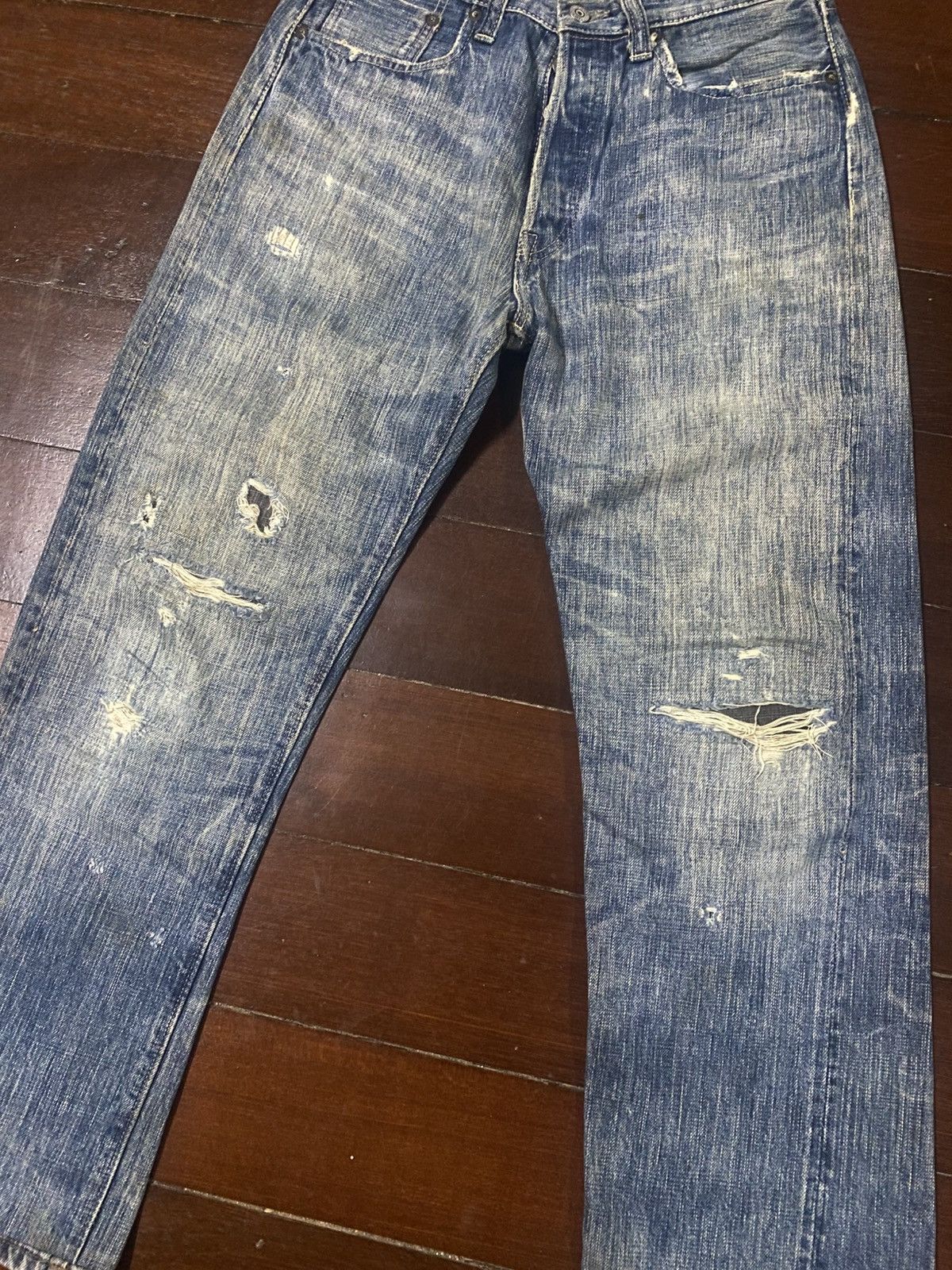 Sugar Cane Rare Sugar Cane Aloha distressed rework Selvedge Denim Size US 31 - 5 Thumbnail