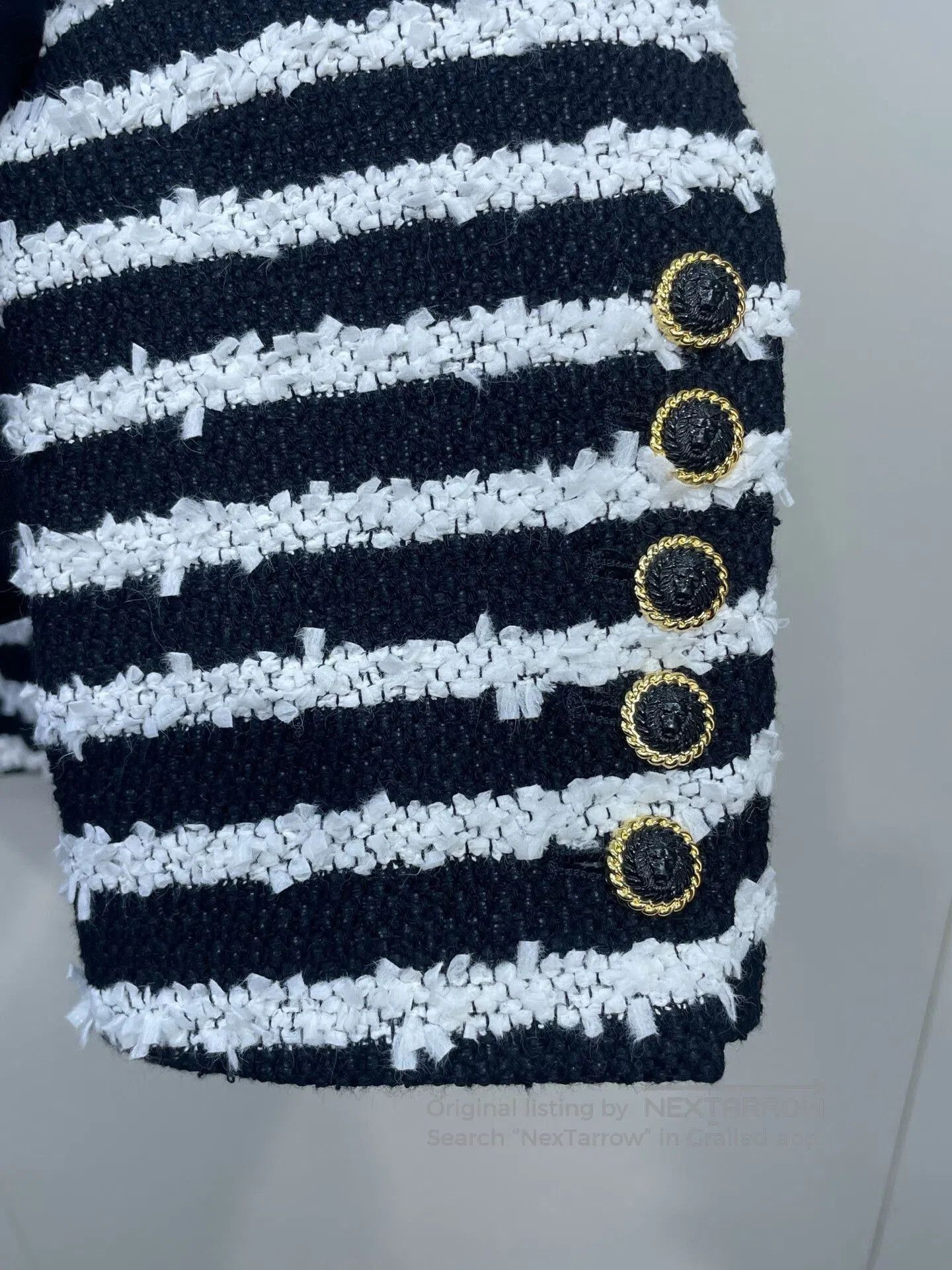 Balmain Balmain Black White Striped Tweed Jacket. Size XS / US 0-2 / IT 36-38 - 4 Thumbnail