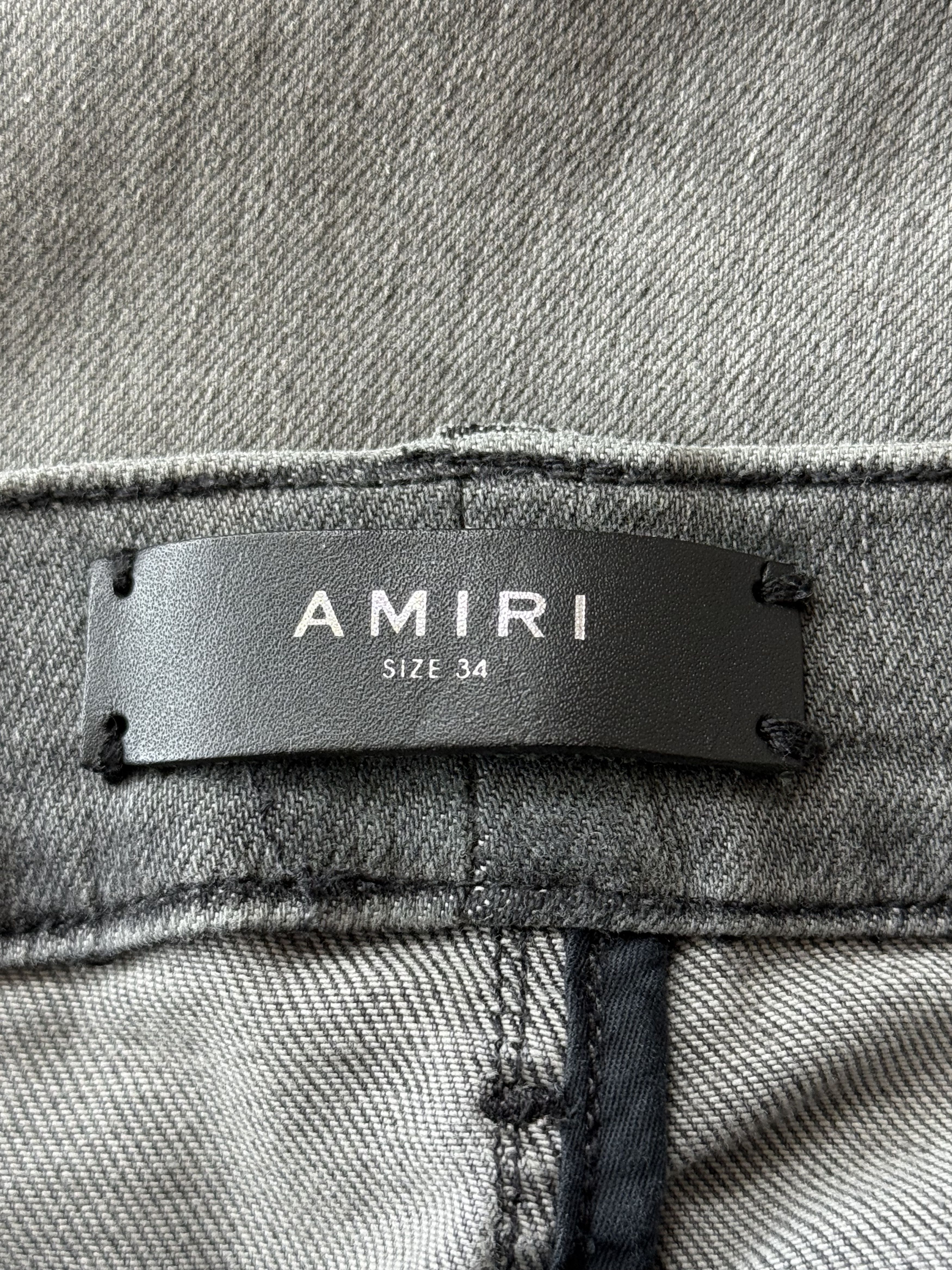 Amiri Amiri Storm Grey & Black Patch MX1 Jeans Size US 34 / EU 50 - 3 Thumbnail