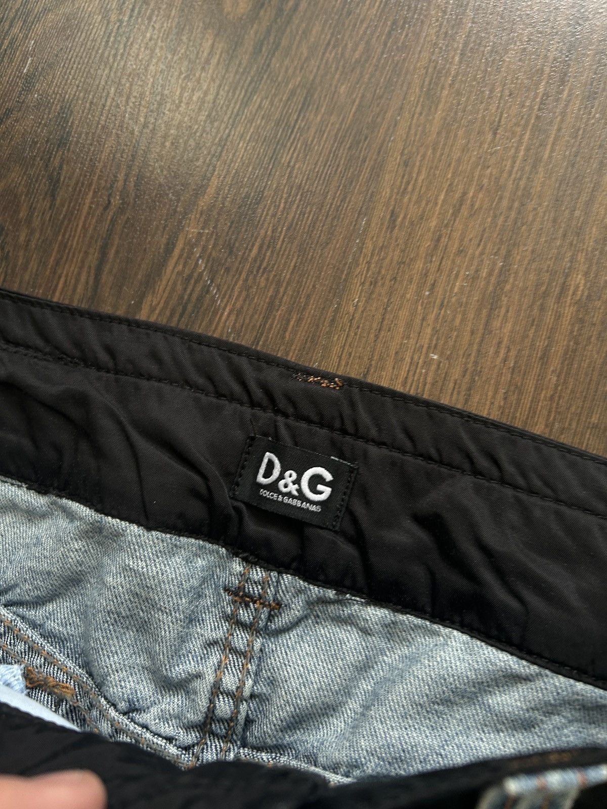 Dolce & Gabbana × Le Grande Bleu (L.G.B.) × Seditionaries 2000s D&G Distressed Flared Bootcut Denim Pants y2k style Size US 29 - 4 Thumbnail