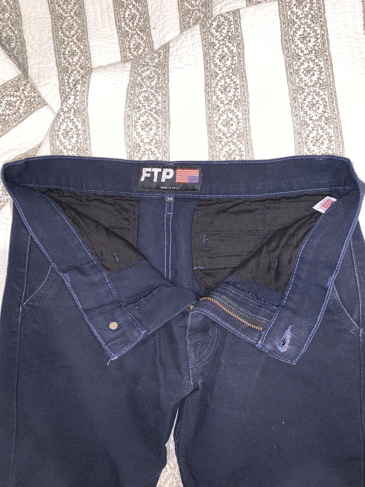 Fuck The Population 2016 FTP Duck Canvas slim fit Chino - Navy Size US 34 / EU 50 - 4 Thumbnail