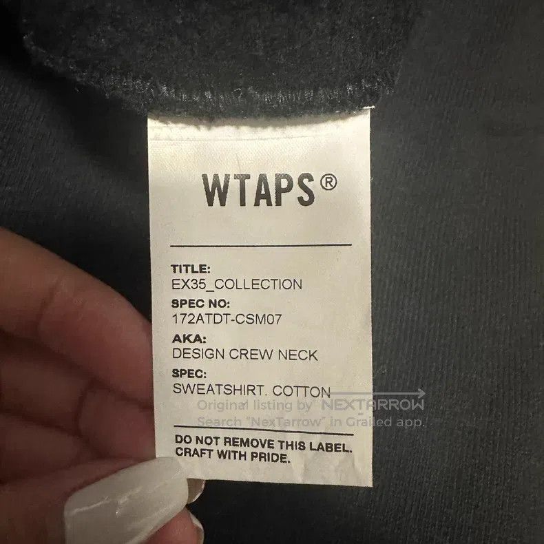 Wtaps Wtaps Black Embroidered Letter Thick Fleece Sweatshirt Size US S / EU 44-46 / 1 - 5 Thumbnail