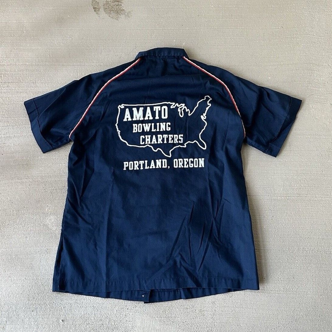 Vintage Vintage Hilton Womens Bowling Shirt Size 38 Blue 70s Button Size XS / US 0-2 / IT 36-38 - 1 Thumbnail