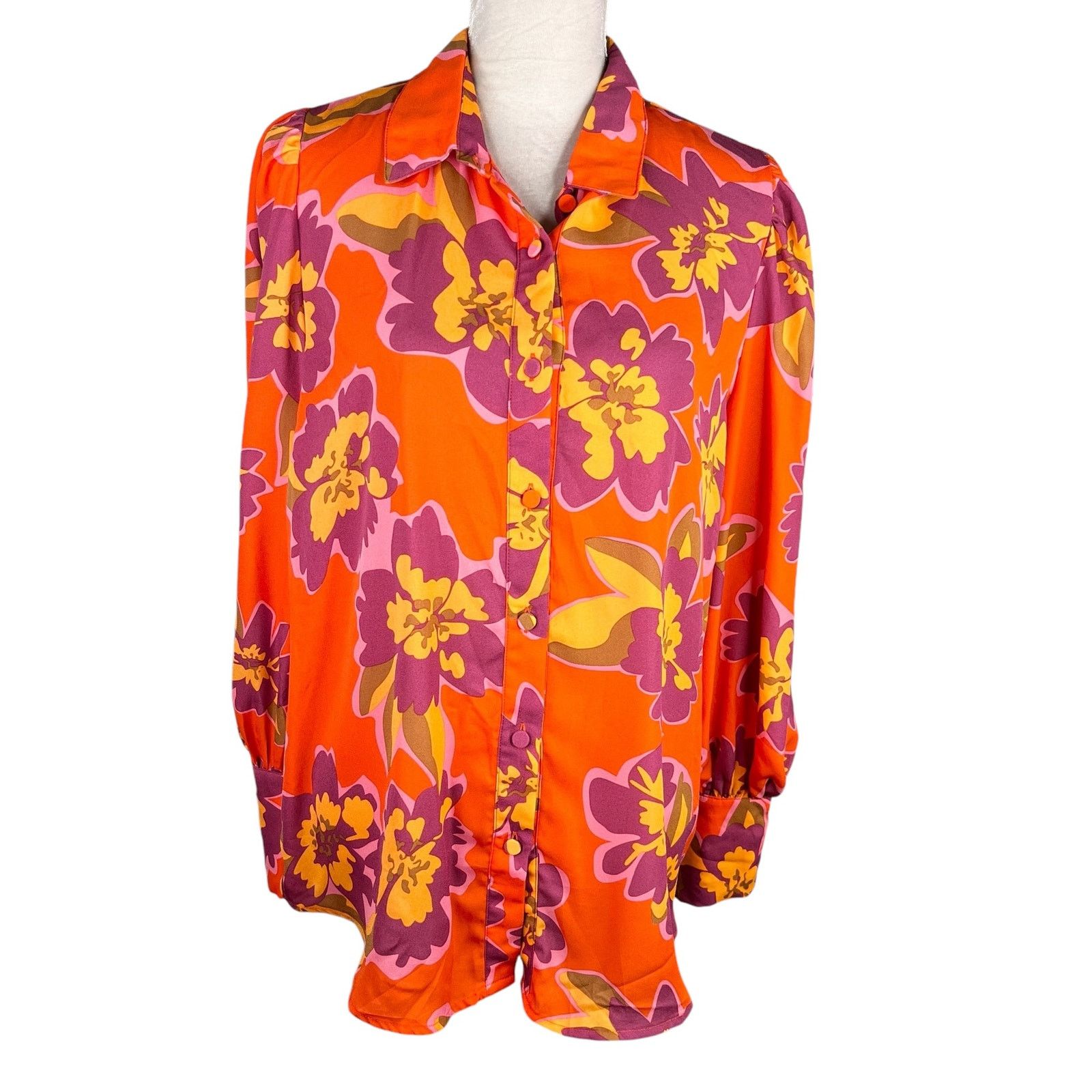 Other BTFBM Retro Button Down L Shirt Top Bright Colors Size L / US 10 / IT 46 - 1 Thumbnail