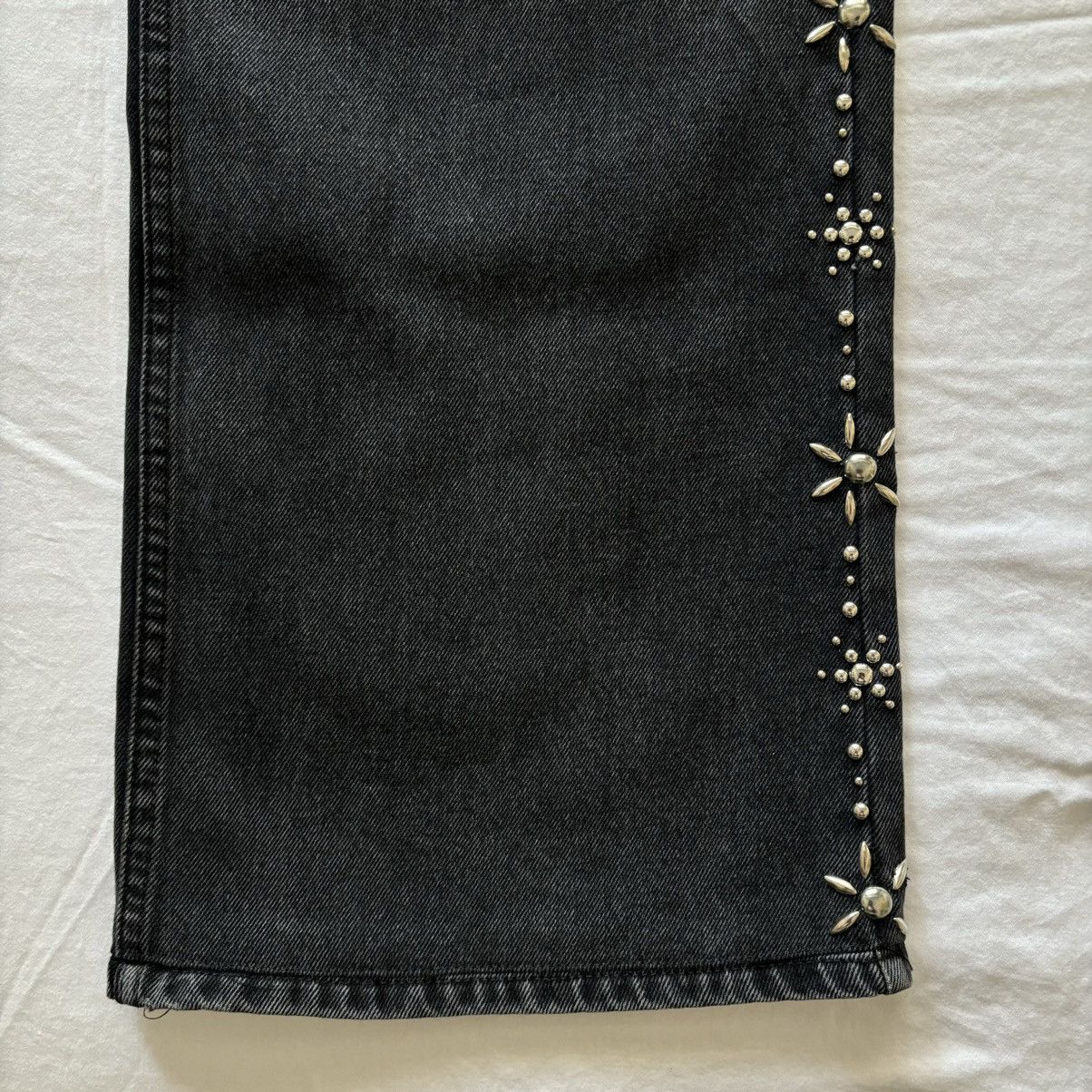Bare Knuckles Bare Knuckles Studded Serge Loose Bootcut Jeans Washed Black Size US 36 / EU 52 - 4 Thumbnail