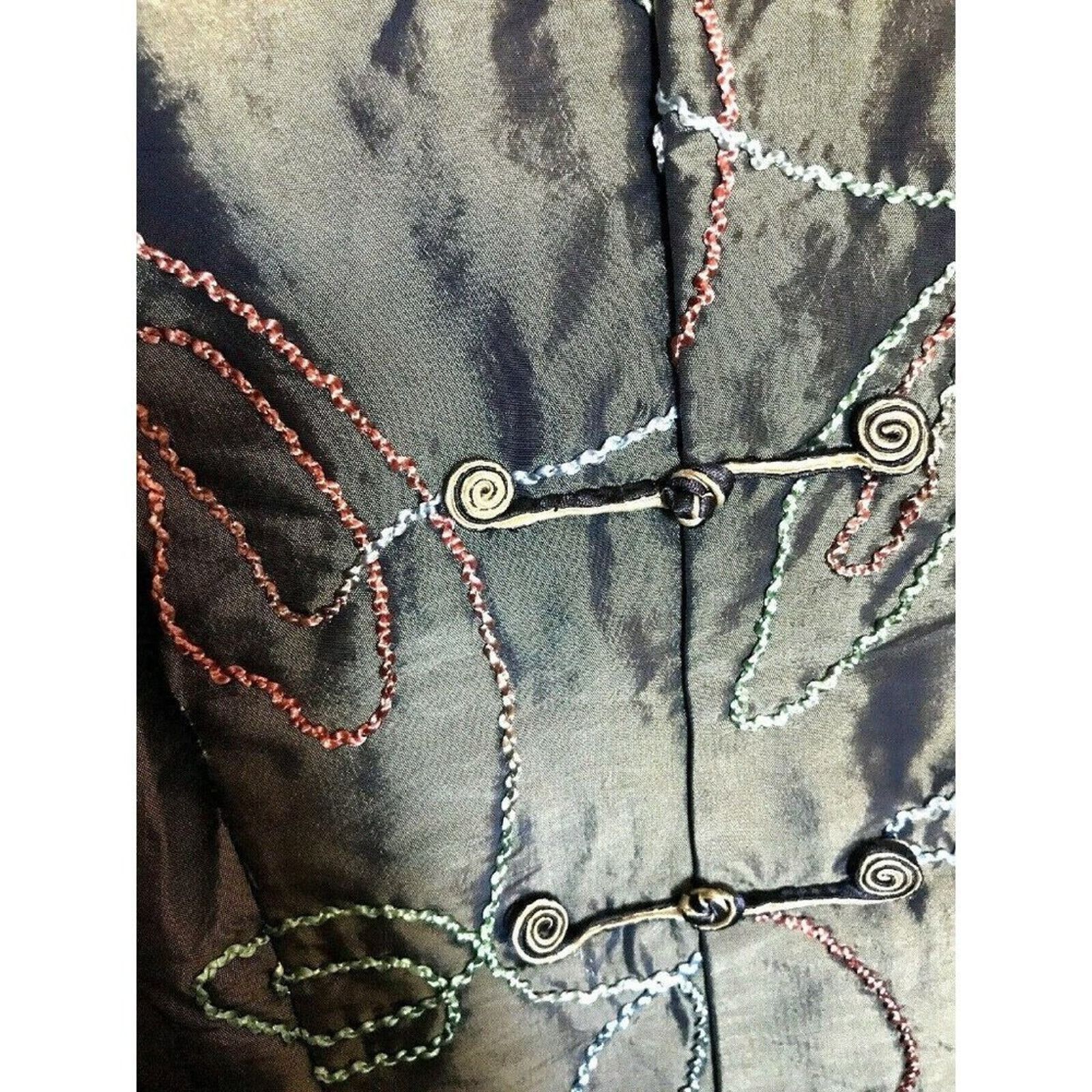 Other Chinese Embellished Top Green Metal With Gold Bo Xi Hua Fu L Size L / US 10 / IT 46 - 3 Thumbnail