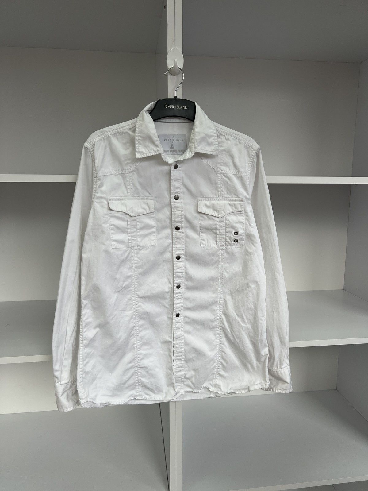 Casablanca × Designer × Vintage Vintage CasaBlanca Denim White Button Up Shirt Size US M / EU 48-50 / 2 - 4 Thumbnail