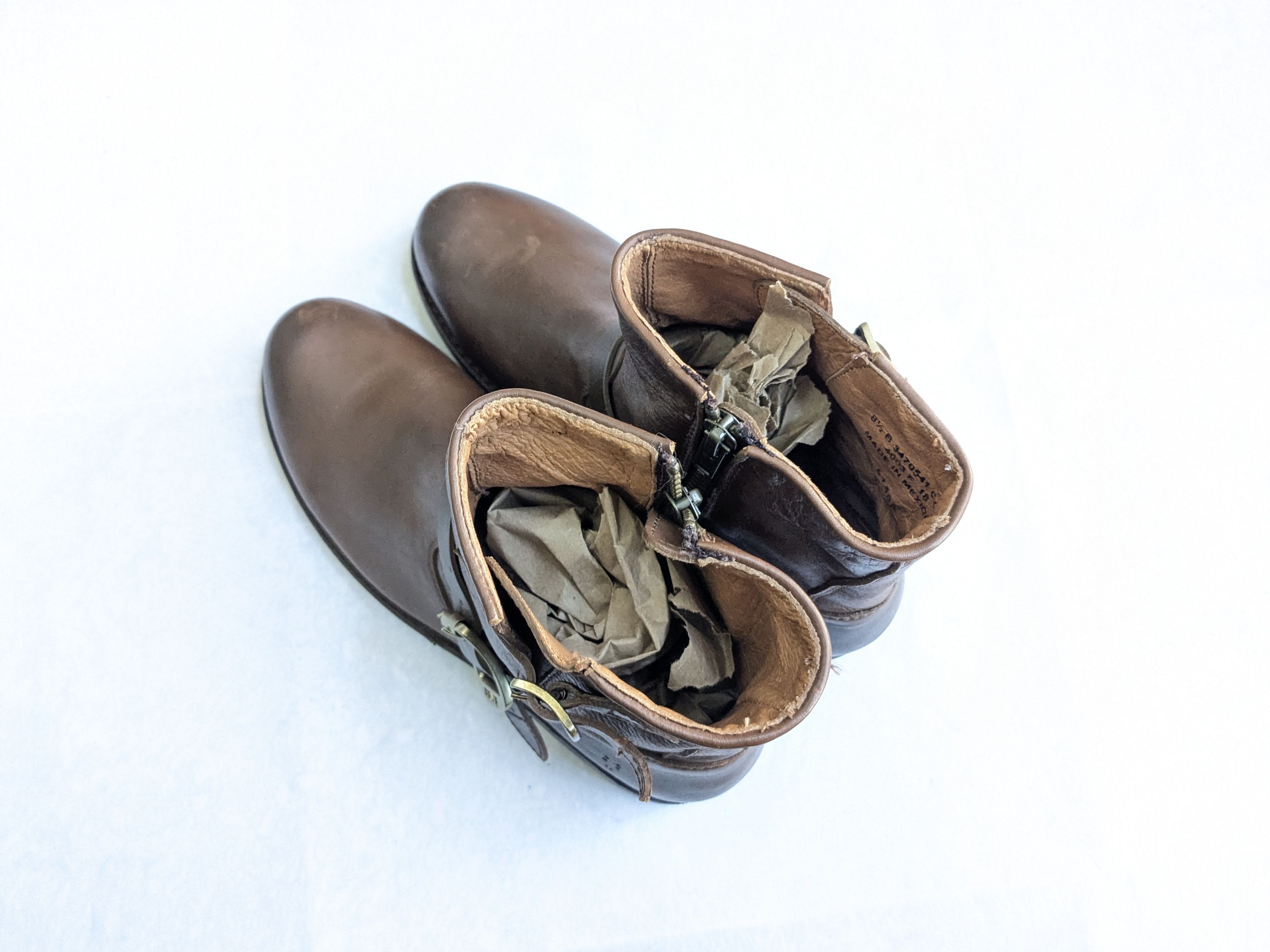 Frye Frye Engineer Boots Brown Suede Leather 7 Leather Buckle Size US 7 / EU 40 - 14 Thumbnail