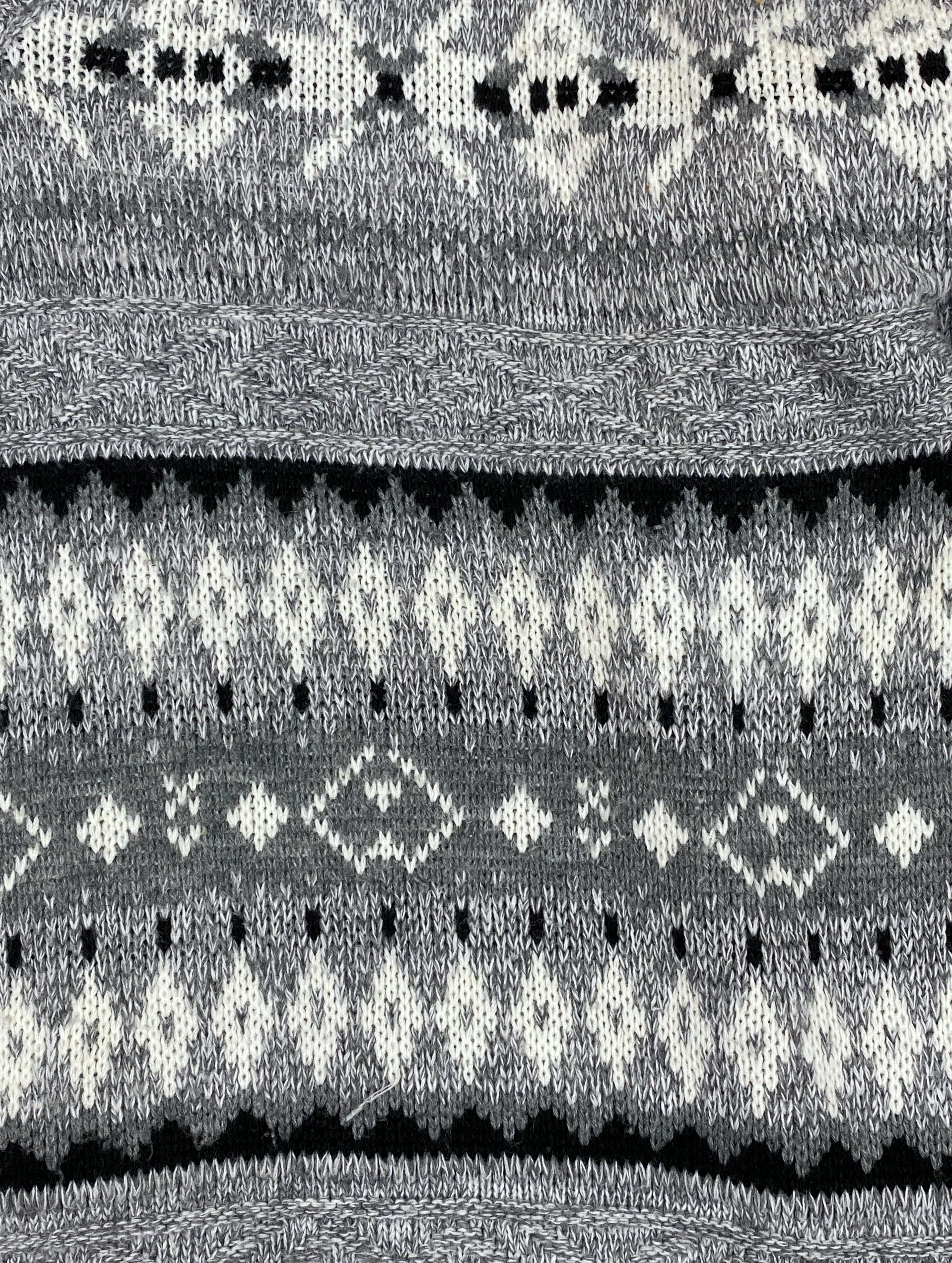 Other Vintage MENSWEAR Crazy Print V-Neck Sweater M691 Size US L / EU 52-54 / 3 - 5 Thumbnail