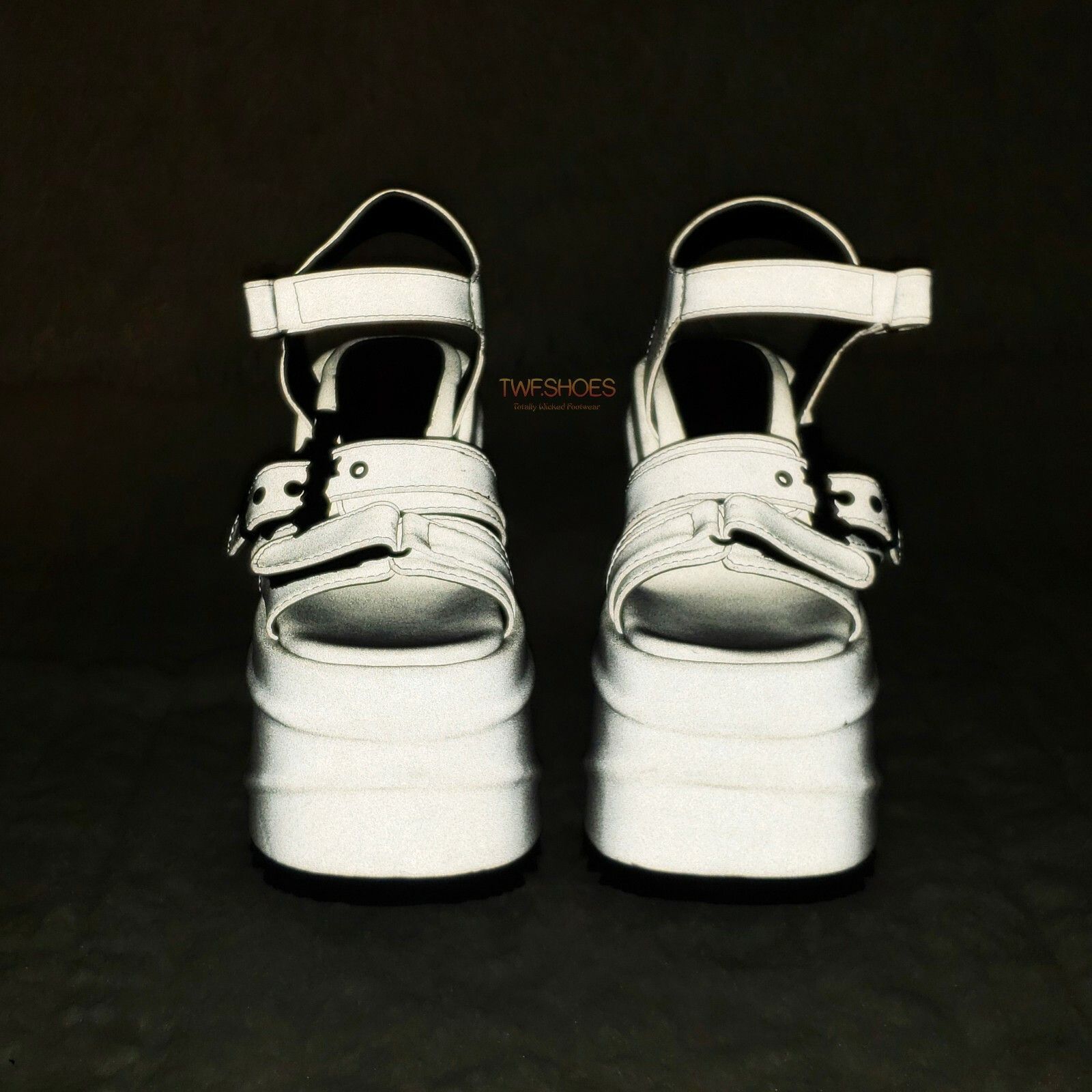 Other Wave 13 - 6" Platform Goth Bat Buckle Closure Sandals Shoes Size US 10 / IT 40 - 7 Thumbnail