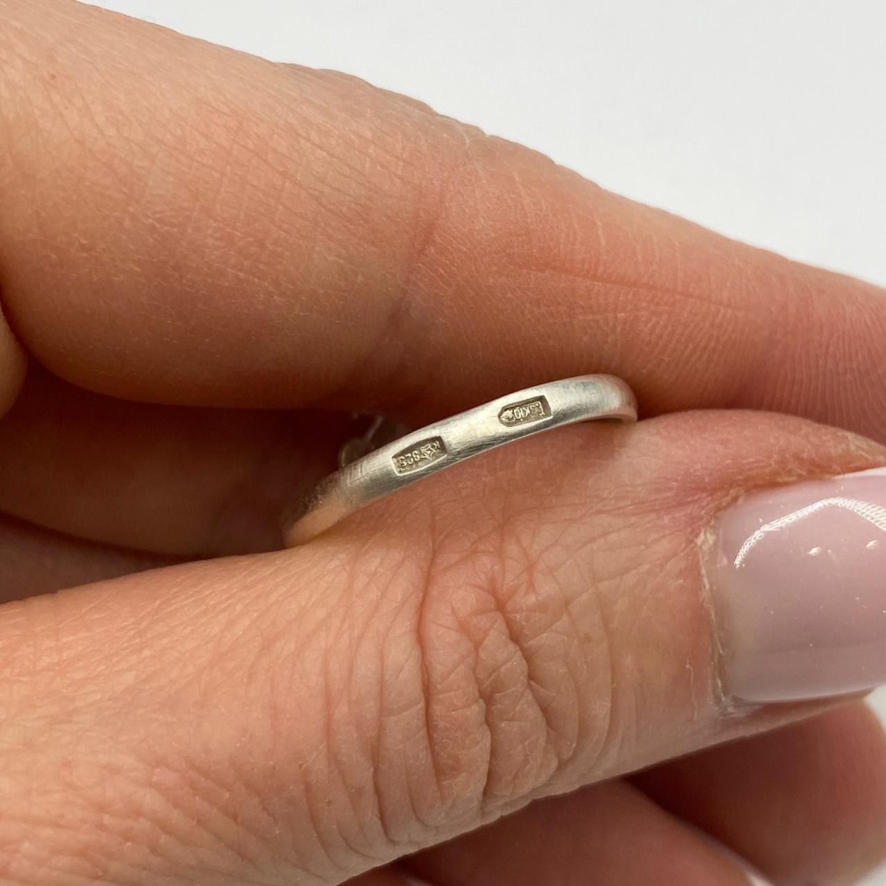 Sterling Silver Vintage Soviet 925 Sterling Silver Ring Size 7.5 US Size ONE SIZE - 6 Thumbnail