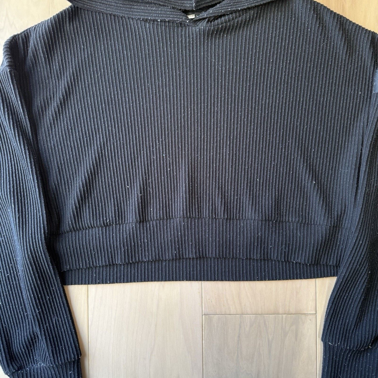 Alo Alo Yoga Muse Hoodie Women's M Black Ribbed Fleece Size M / US 6-8 / IT 42-44 - 4 Thumbnail