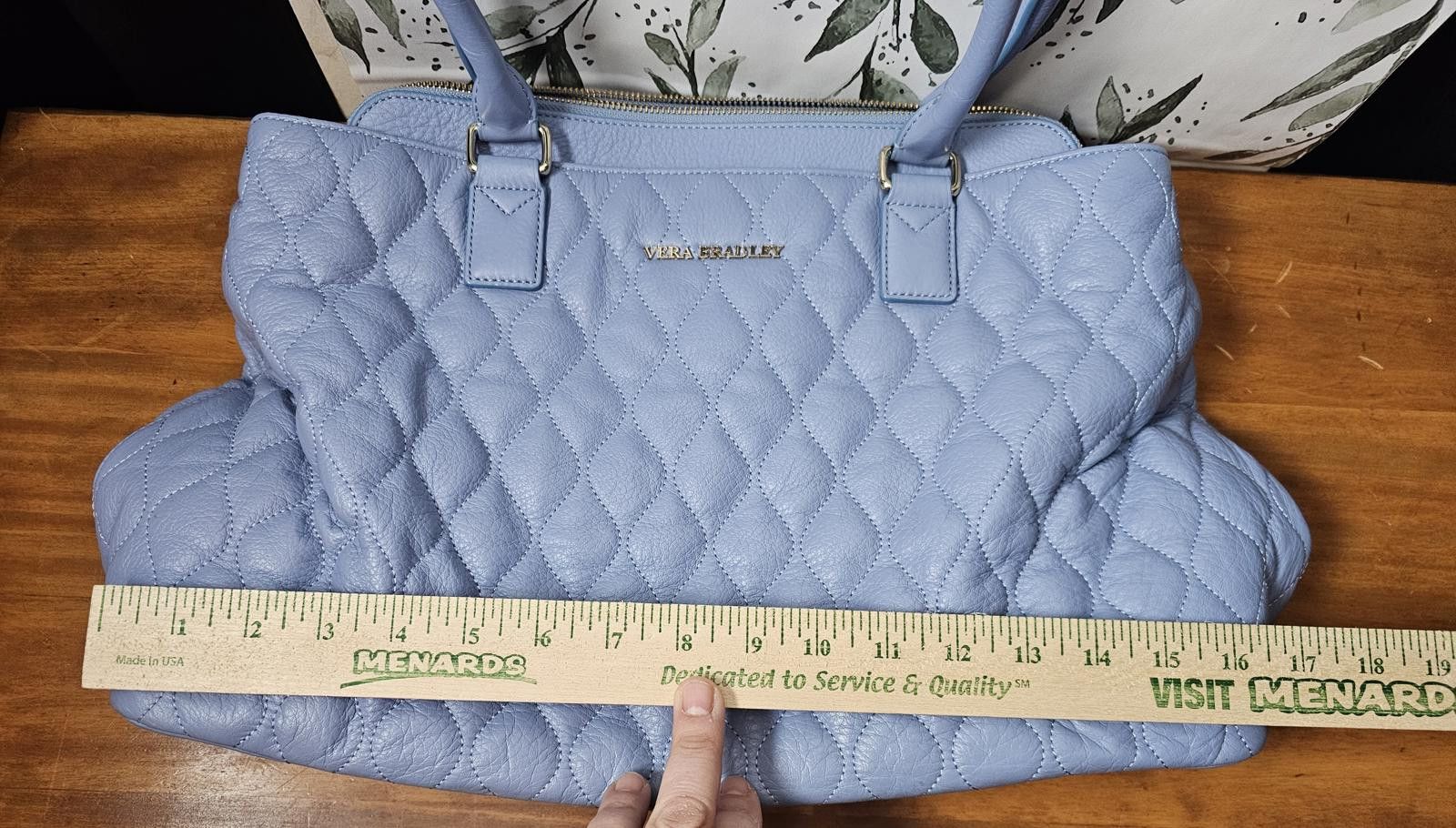 Other Vera Bradley Purse Blue Womens Large Leather Quilted Size ONE SIZE - 8 Thumbnail