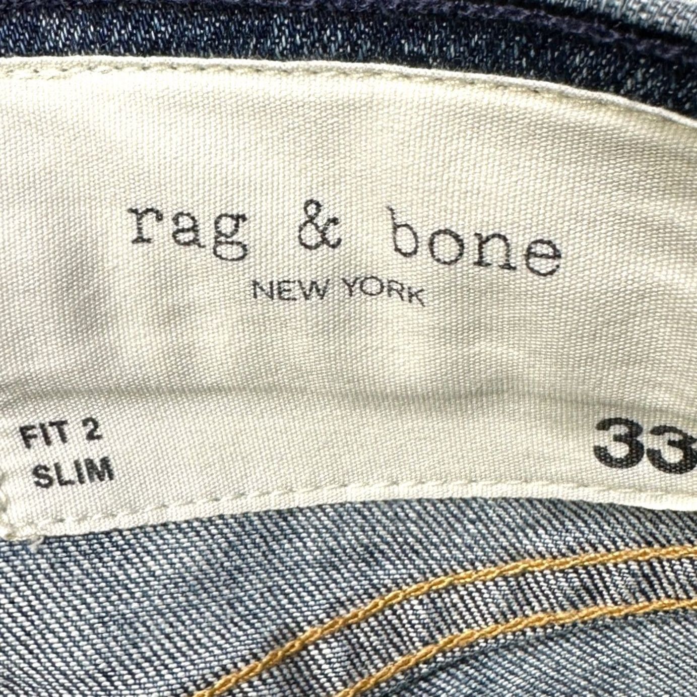Rag & Bone rag & bone Jeans Slim Fit Mens 33 Blue Distressed 5 Pockets Denim Casual Size US 33 - 5 Thumbnail
