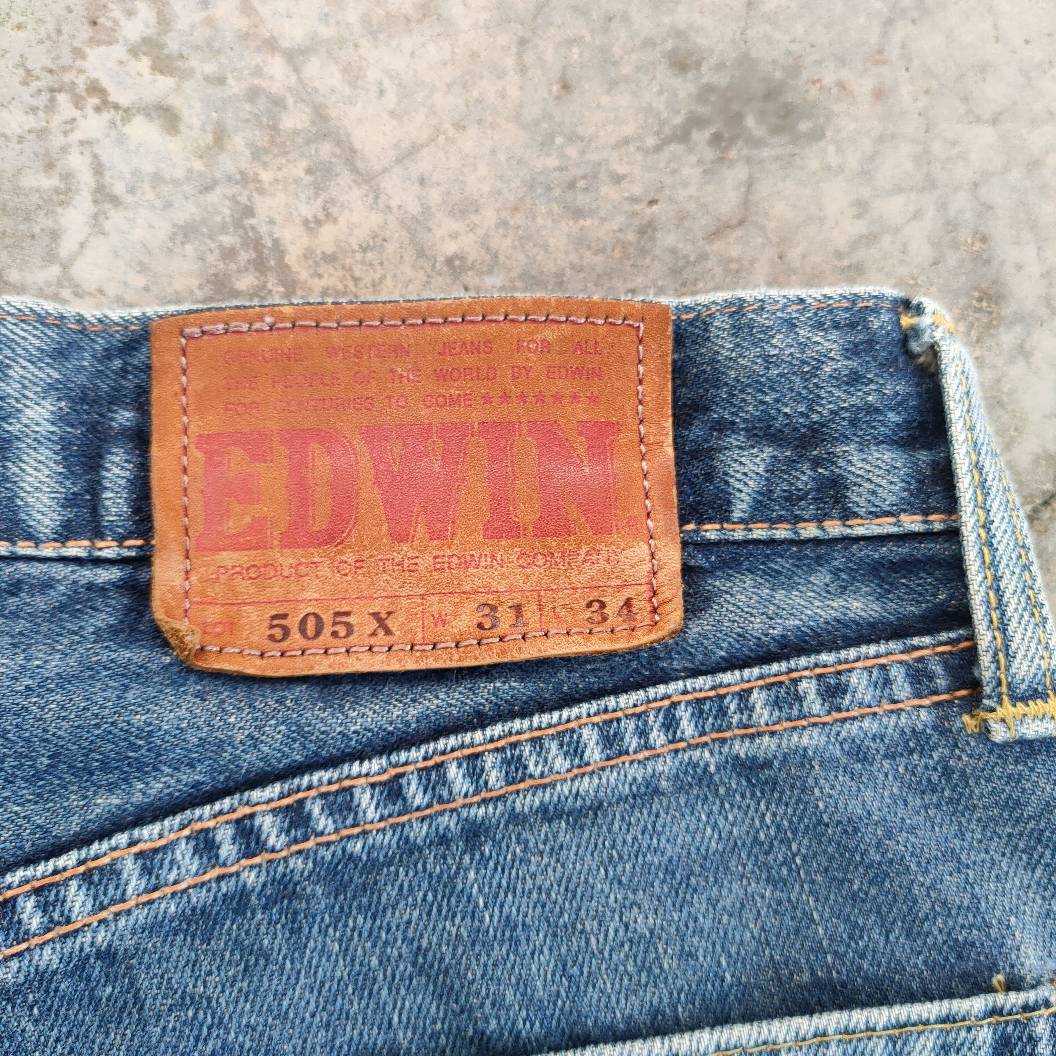Edwin VINTAGE EDWIN 505X ORANGE TAG FADED RIPPED JEAN DENIM PANTS Size US 32 / EU 48 - 12 Thumbnail