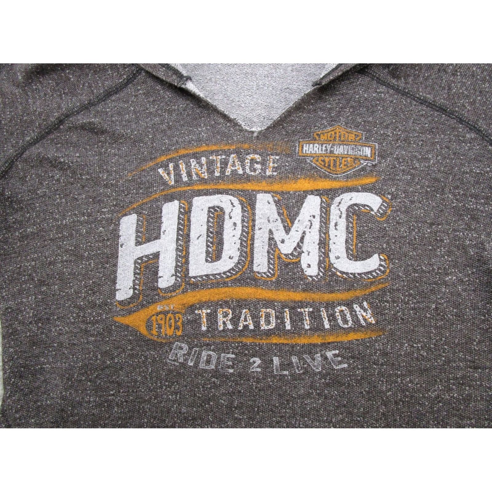 Harley Davidson Harley-Davidson Mens? Womens? No, Women Harley-Davidson Hooded Pullover Hoodie Sweatshirt Gray L Motorcycle Biker V Neck Logo Pullover Sweatshirt Size L / US 10 / IT 46 - 2 Thumbnail