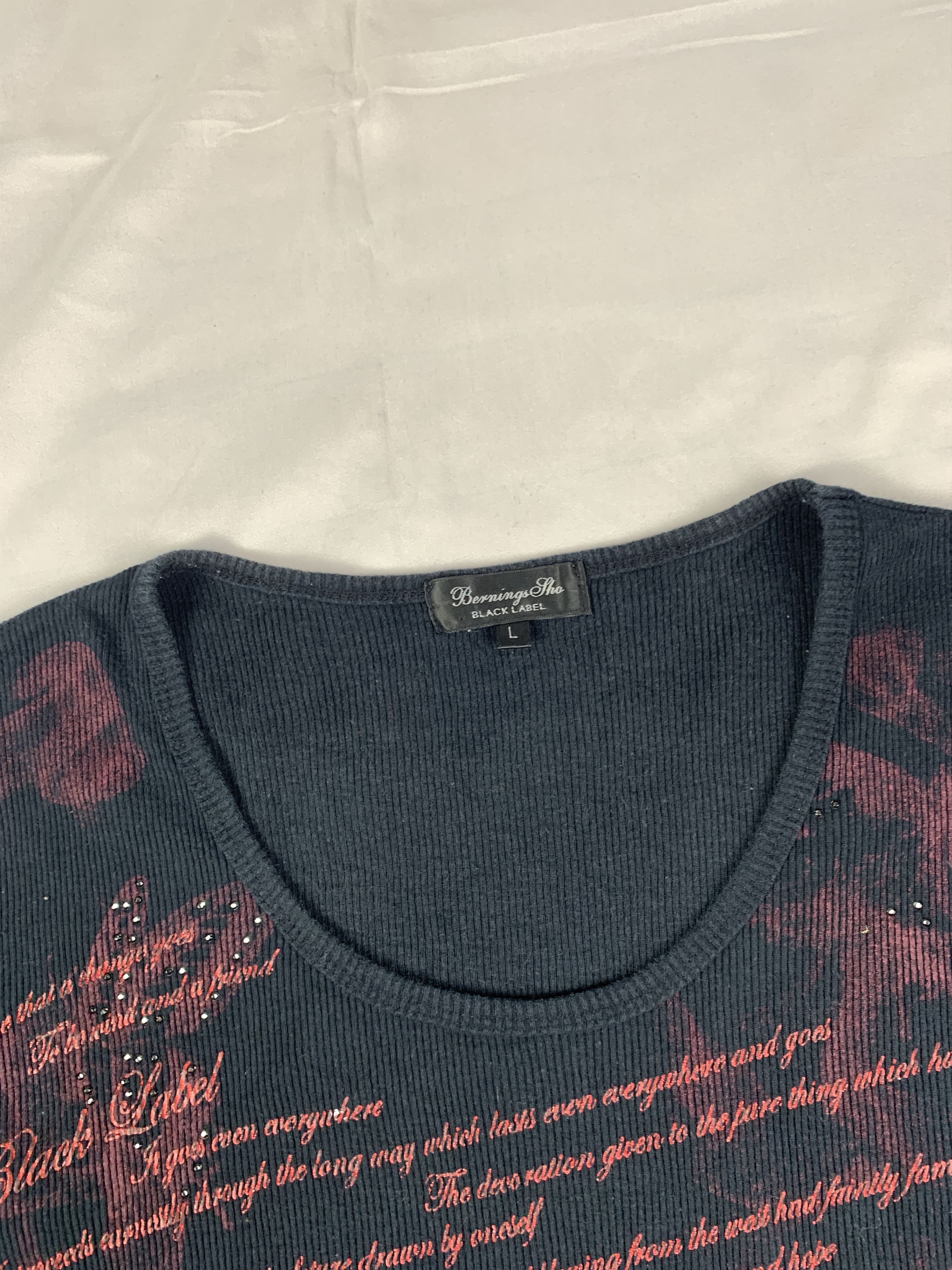 BERNINGS SHO Berning Sho Black Smokey Poem Tee (L) Size L / US 10 / IT 46 - 7 Thumbnail