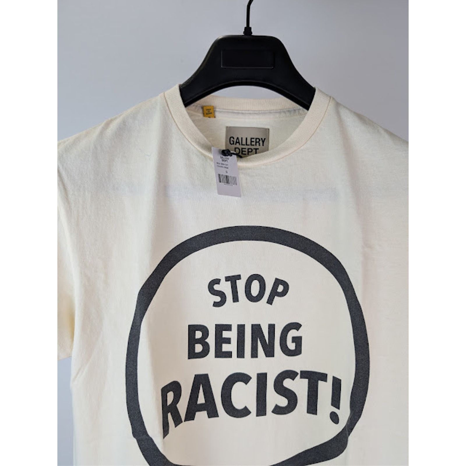Gallery Dept. o1rshd1 Stop Being Racist T-Shirt in Cream / Neutrals XL Size US XL / EU 56 / 4 - 7 Thumbnail