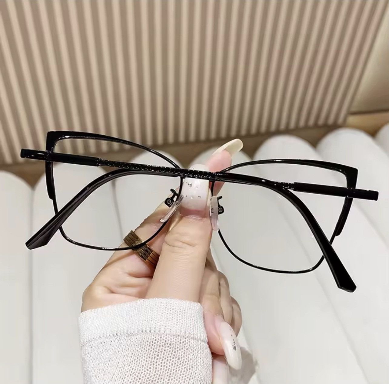 Other Black Cat Eye Photochromic Glasses Women Anti Blue Light Size ONE SIZE - 2 Thumbnail
