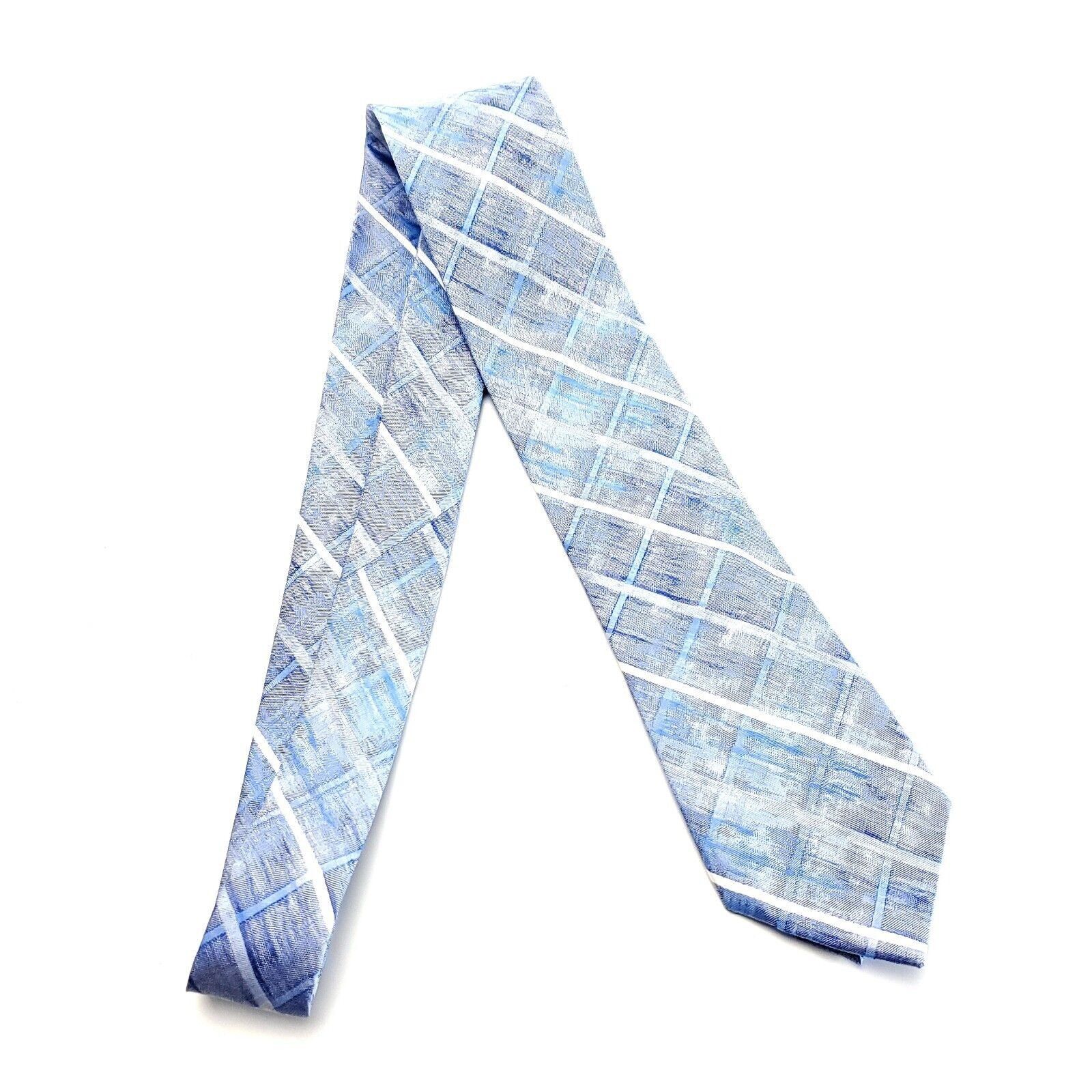 Van Heusen Van Heusen Blue Gray Plaid Woven Skinny Silk Tie Size ONE SIZE - 6 Thumbnail