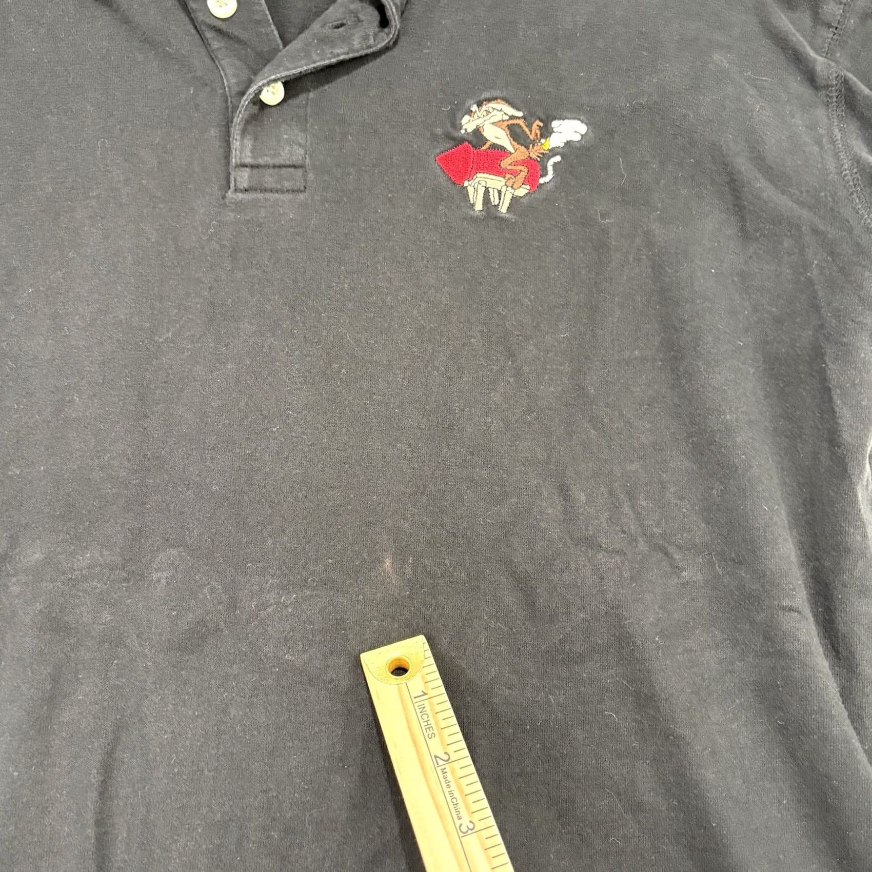 Vintage VINTAGE Polo Golf Polo Golf Shirt Embroidered Wile E. Coyote Size M Black Men Short Sleeve Button-Down Collar 100% Cotton Size US M / EU 48-50 / 2 - 5 Thumbnail