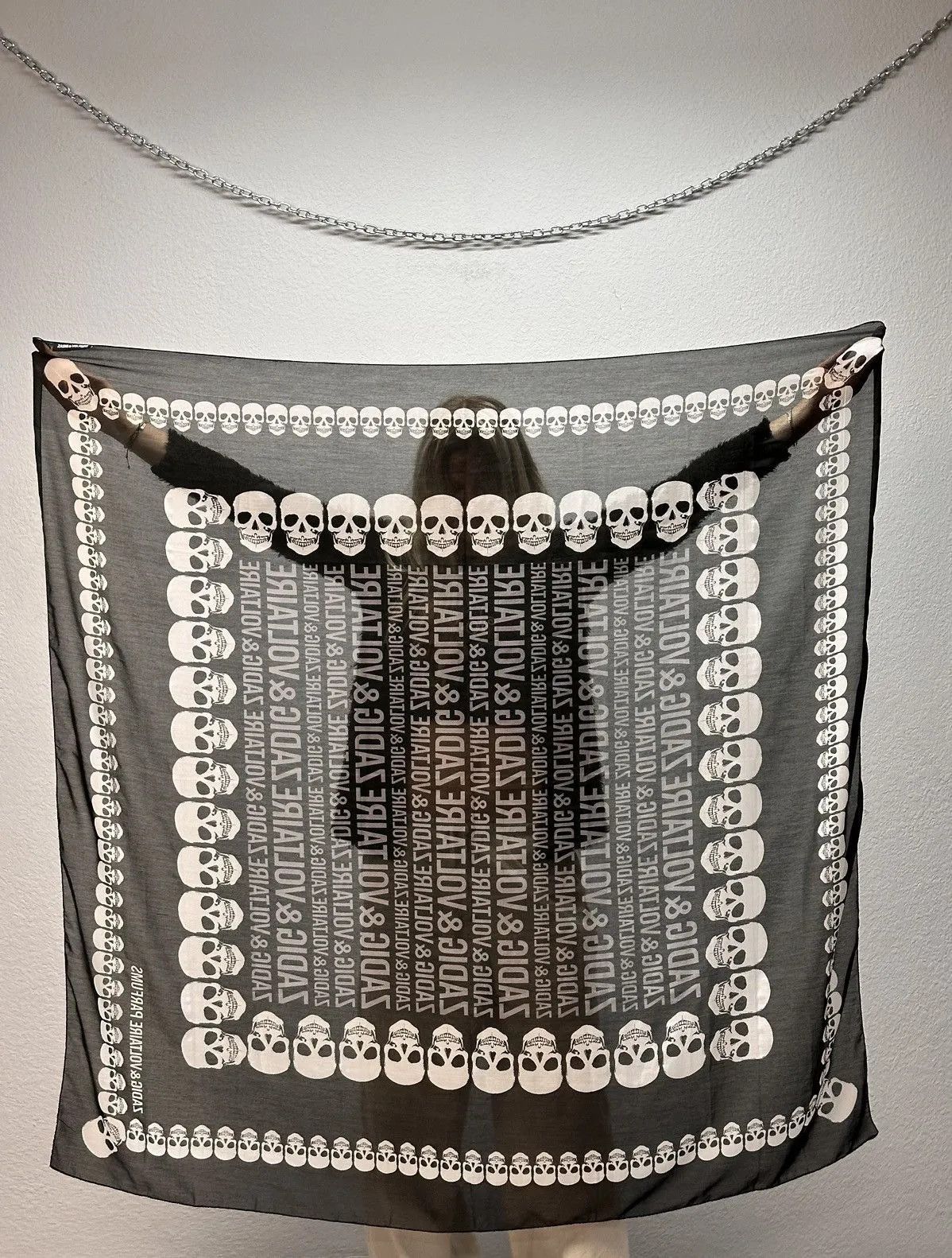 Avantgarde ZADIG and VOLTAIRE Skull Scarf IF SIX WAS NINE